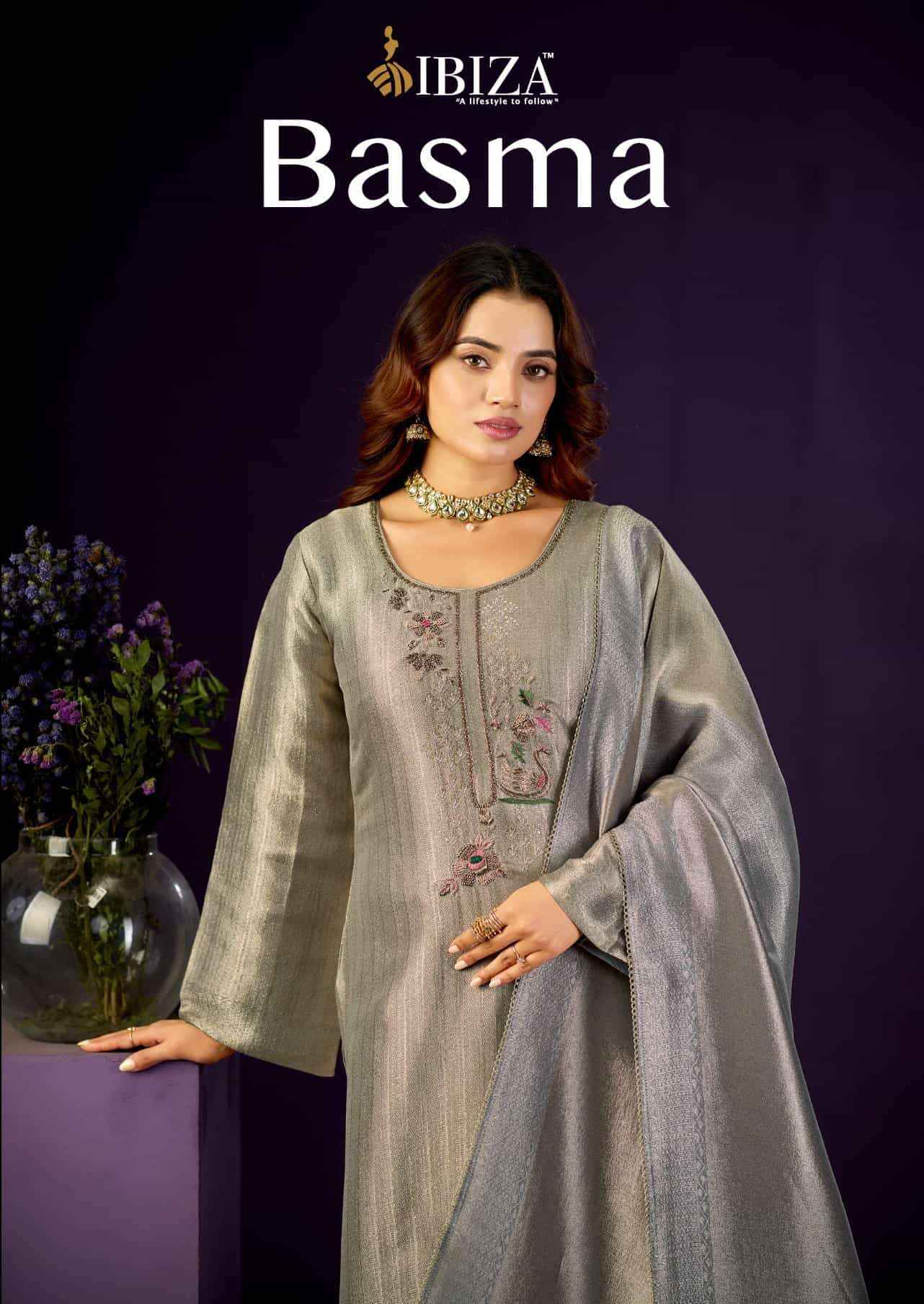 Ibiza Basma Designer Jacquard Partywear Suit Catalog Wholesale Price ( 4 Pcs Catalog )