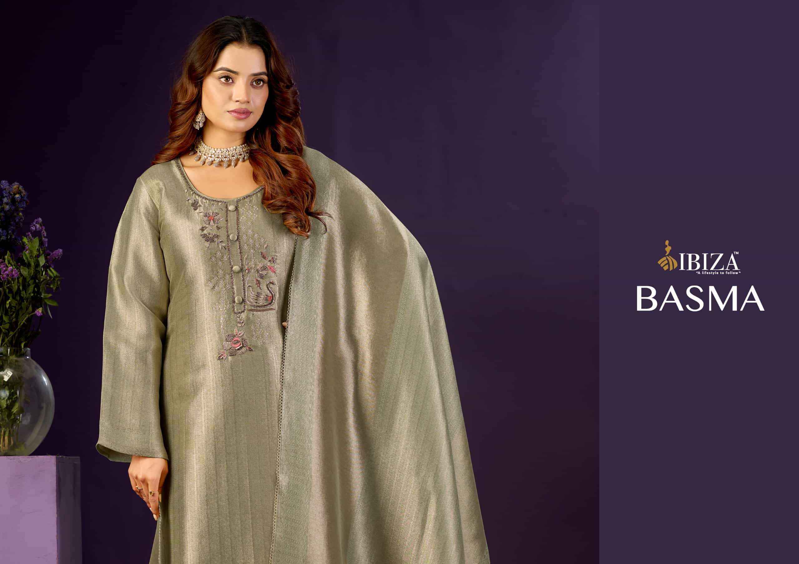 Ibiza Basma Designer Jacquard Partywear Suit Catalog Wholesale Price ( 4 Pcs Catalog )