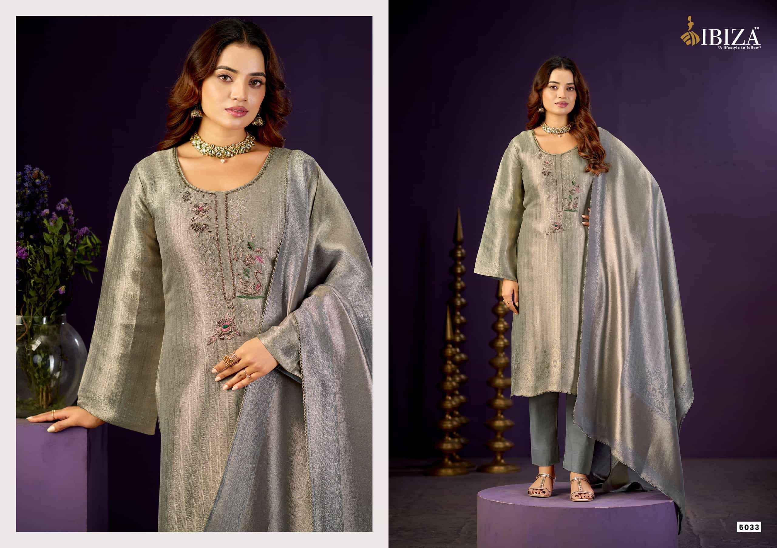 Ibiza Basma Designer Jacquard Partywear Suit Catalog Wholesale Price ( 4 Pcs Catalog )