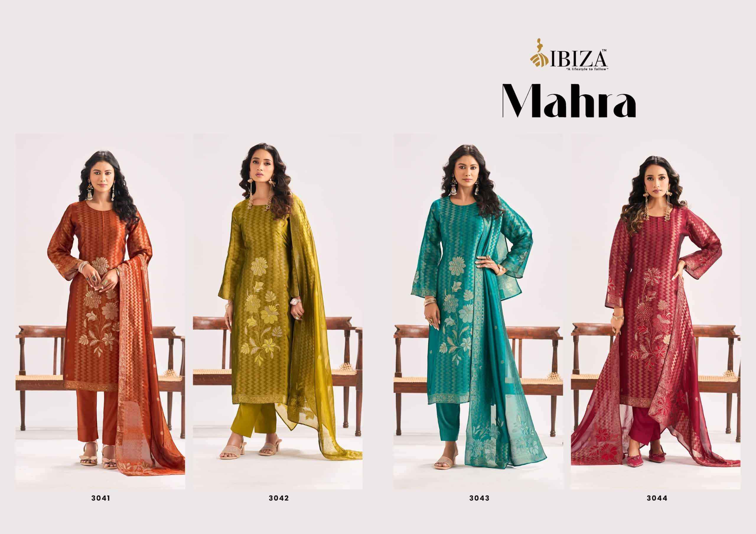 Ibiza Mahra Pure Banglory Silk Ladies Dress Material _ Wholesale Factory Rate ( 4 Pcs Catalog )