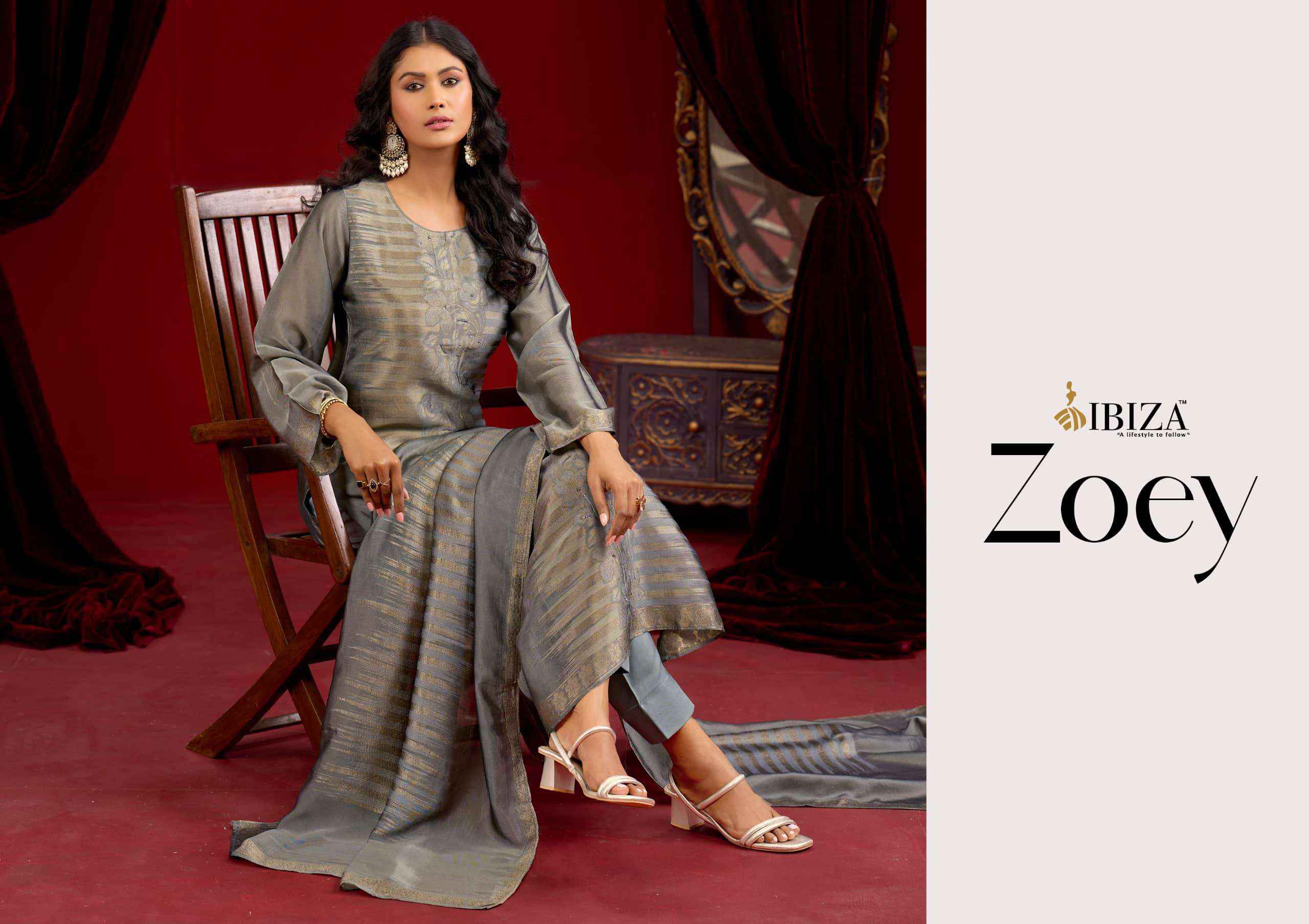 Ibiza Zoey Designer Jacquard Silk Wedding Dress Material Wholesale Factory Rate ( 4 Pcs Catalog )