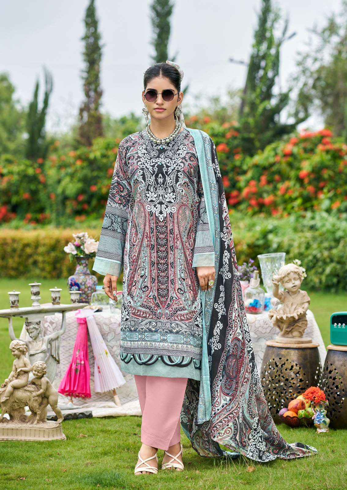 Ishaal Prints Gulmohar Vol 42 Printed Pure Lawn Dress Material _ Wholesale Factory Rate ( 10 Pcs Catalog )