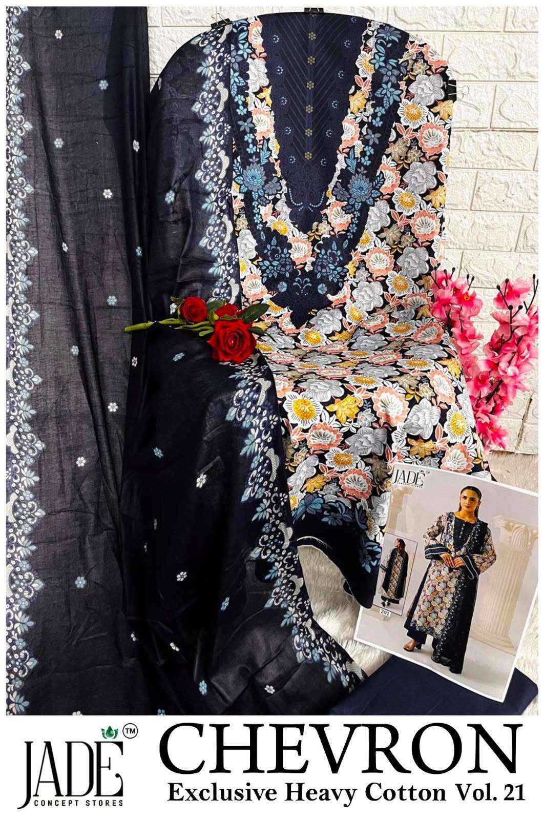 Jade Chevron Vol 21 Pakistani Print Cotton Dress Material _ Wholesale Factory Rate ( 6 Pcs Catalog )