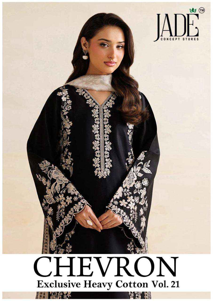Jade Chevron Vol 21 Pakistani Print Cotton Dress Material _ Wholesale Factory Rate ( 6 Pcs Catalog )
