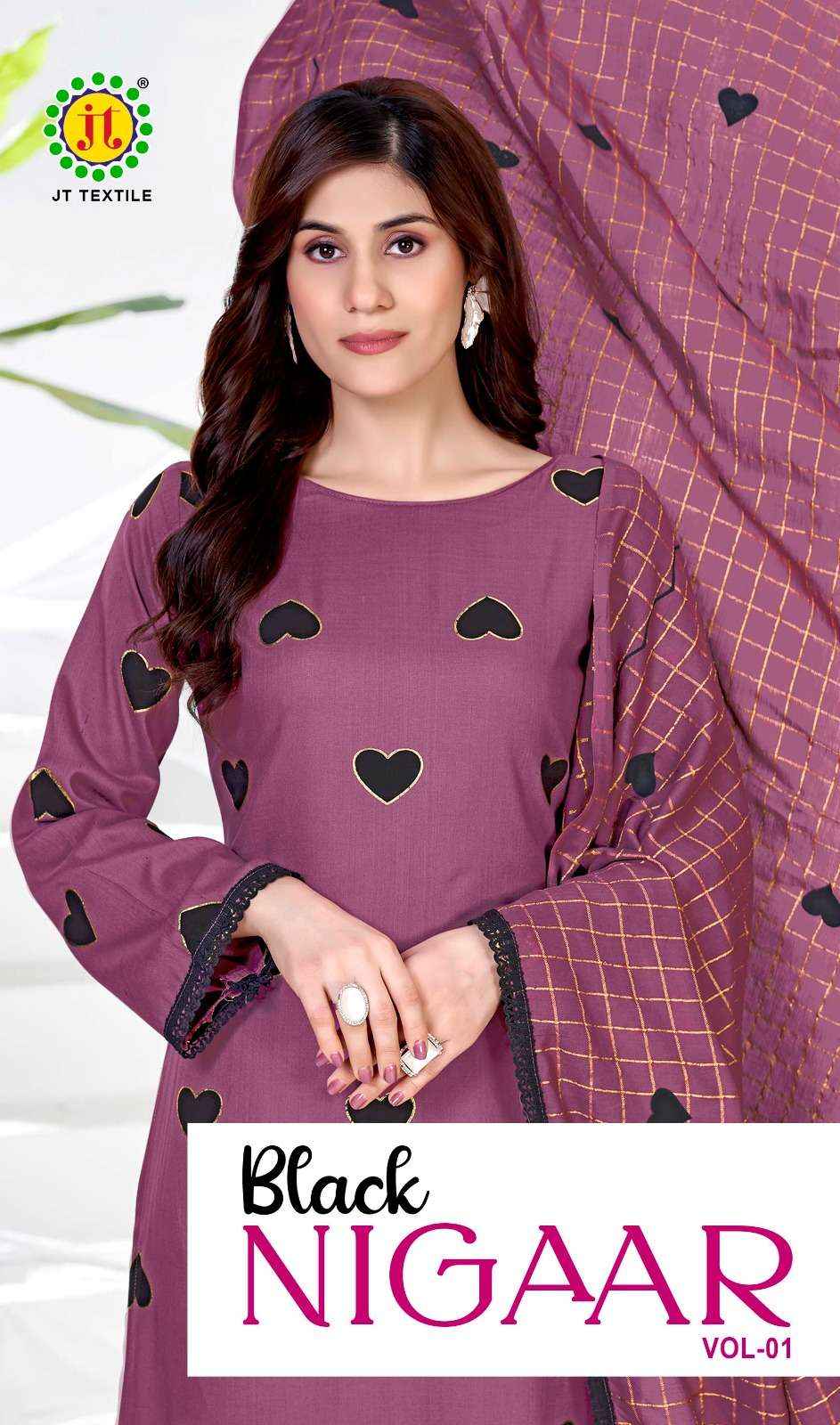 Jt Black Nigaar Vol 1 Premium Design Rayon Dress Material Wholesale Factory Rate ( 5 Pcs Catalog )