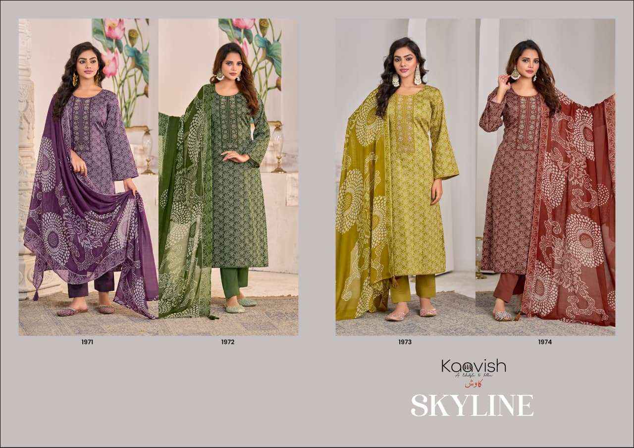 Kaavish Skyline Pure Jam Silk Digital Printed Salwar Kameez _ Surat Wholesale Market Price ( 4 Pcs Catalog )