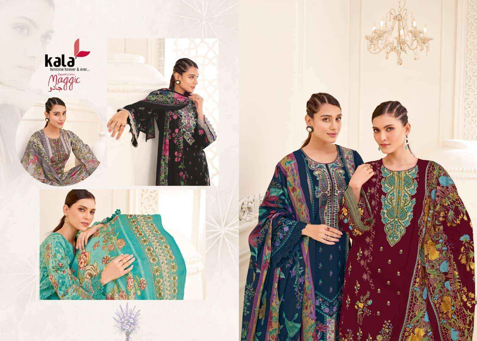 Kala Maggic Vol 25 Pure Cotton Readymade 3 Piece Dress Material _ Wholesale Factory Rate ( 12 Pcs Catalog )