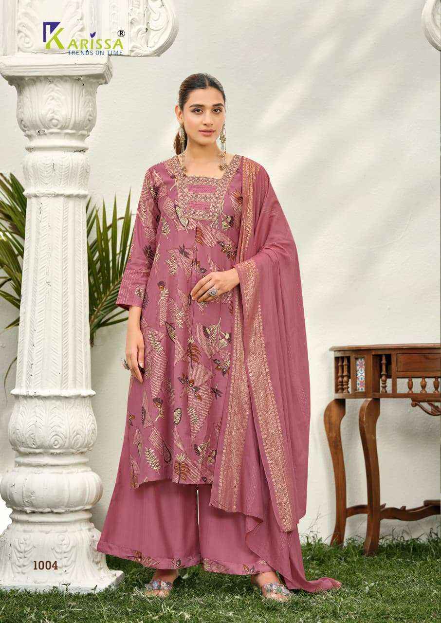KARISSA HARLEEN STRAIGHT CUT TOP BOTTOM WITH DUPATTA SET _ WHOLESALE FACTORY RATE ( 6 PCS CATALOG )