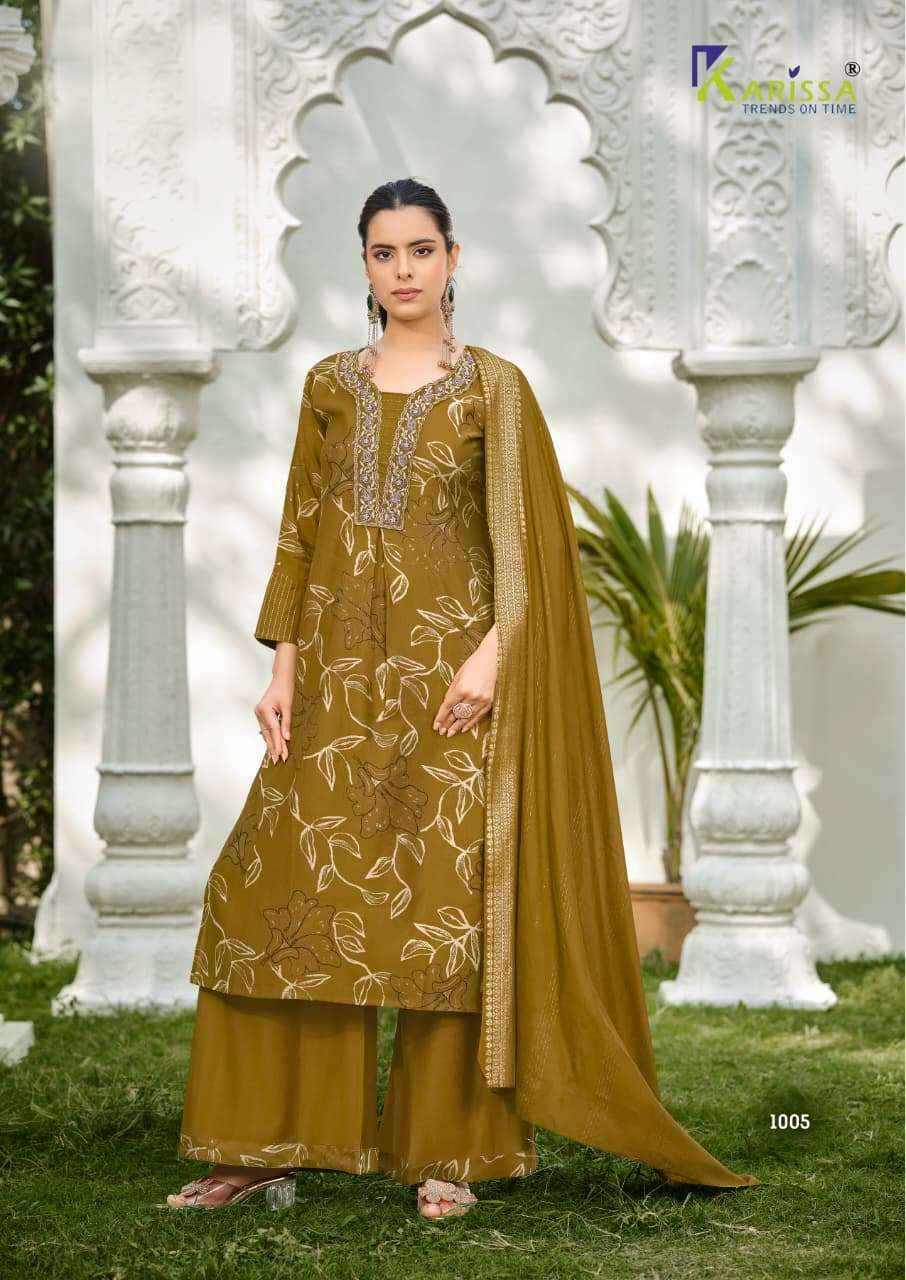 KARISSA HARLEEN STRAIGHT CUT TOP BOTTOM WITH DUPATTA SET _ WHOLESALE FACTORY RATE ( 6 PCS CATALOG )