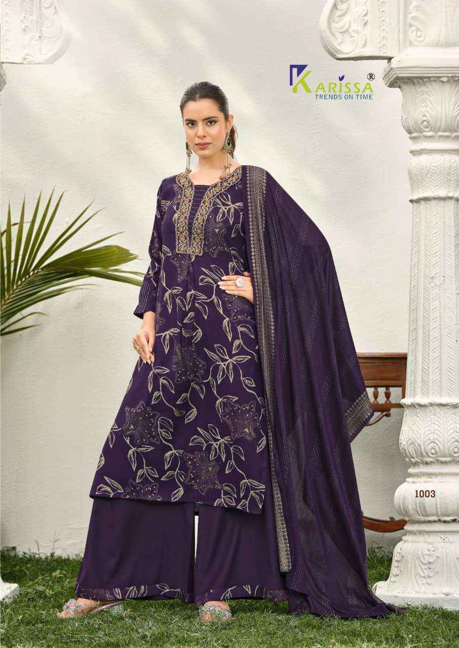 KARISSA HARLEEN STRAIGHT CUT TOP BOTTOM WITH DUPATTA SET _ WHOLESALE FACTORY RATE ( 6 PCS CATALOG )