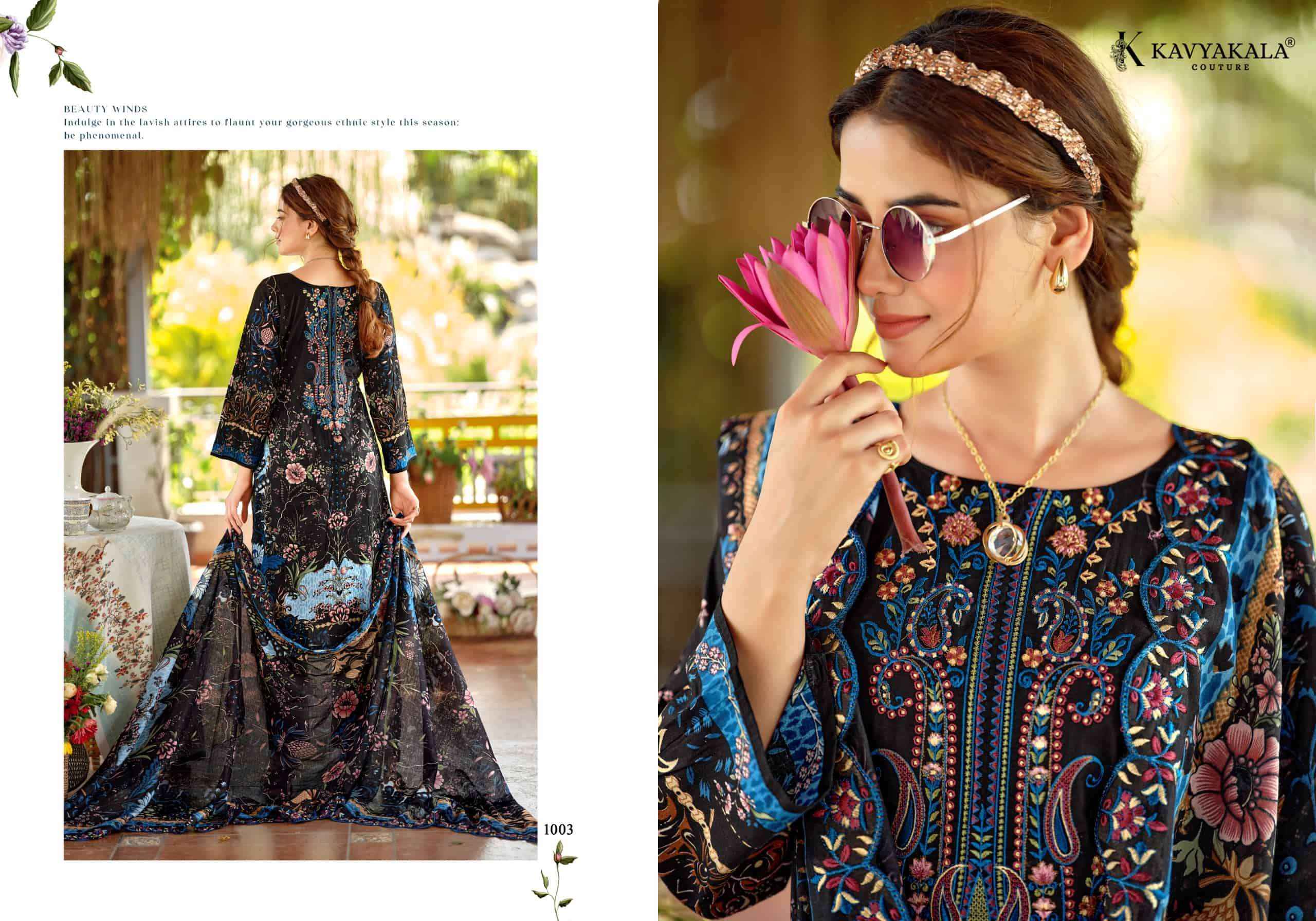 Kavyakala Zarina Designer Printed Lawn Cotton Suit _ Wholesale Factory Rate ( 6 Pcs Catalog )