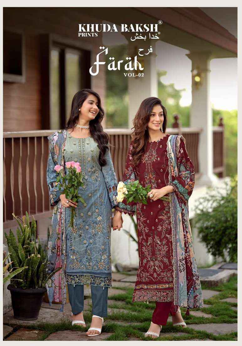 Khuda Baksh Prints Farah Vol 2 Lawn Dress Material _ Wholesale Factory Rate ( 10 Pcs Catalog )