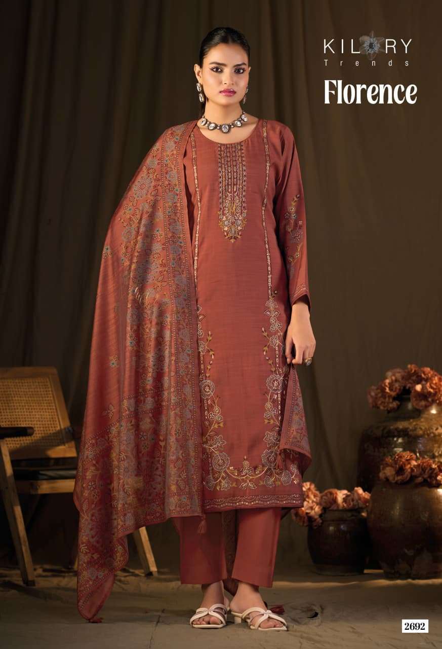 Kilory Florence Pure Muslin Dress Material _ Wholesale Factory Rate ( 6 Pcs Catalog )