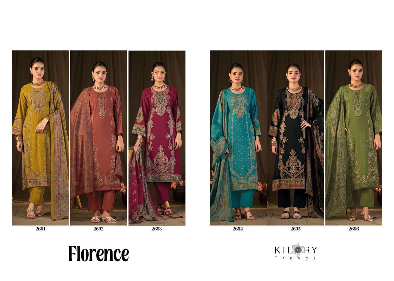 Kilory Florence Pure Muslin Dress Material _ Wholesale Factory Rate ( 6 Pcs Catalog )