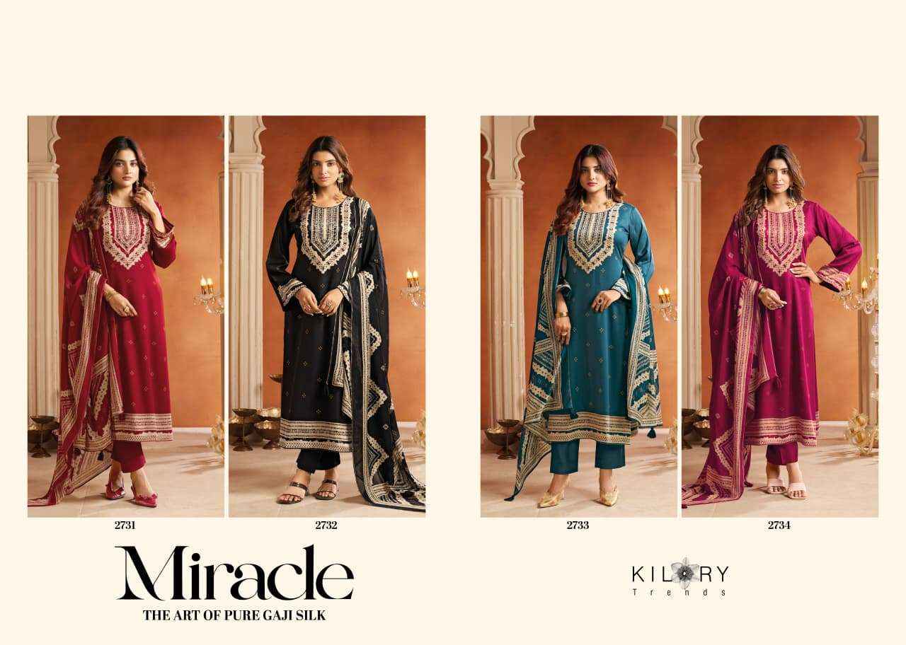 Kilory Miracle Pure Gajji Silk Designer Dress Material _ Wholesale Factory Rate ( 4 Pcs Catalog )