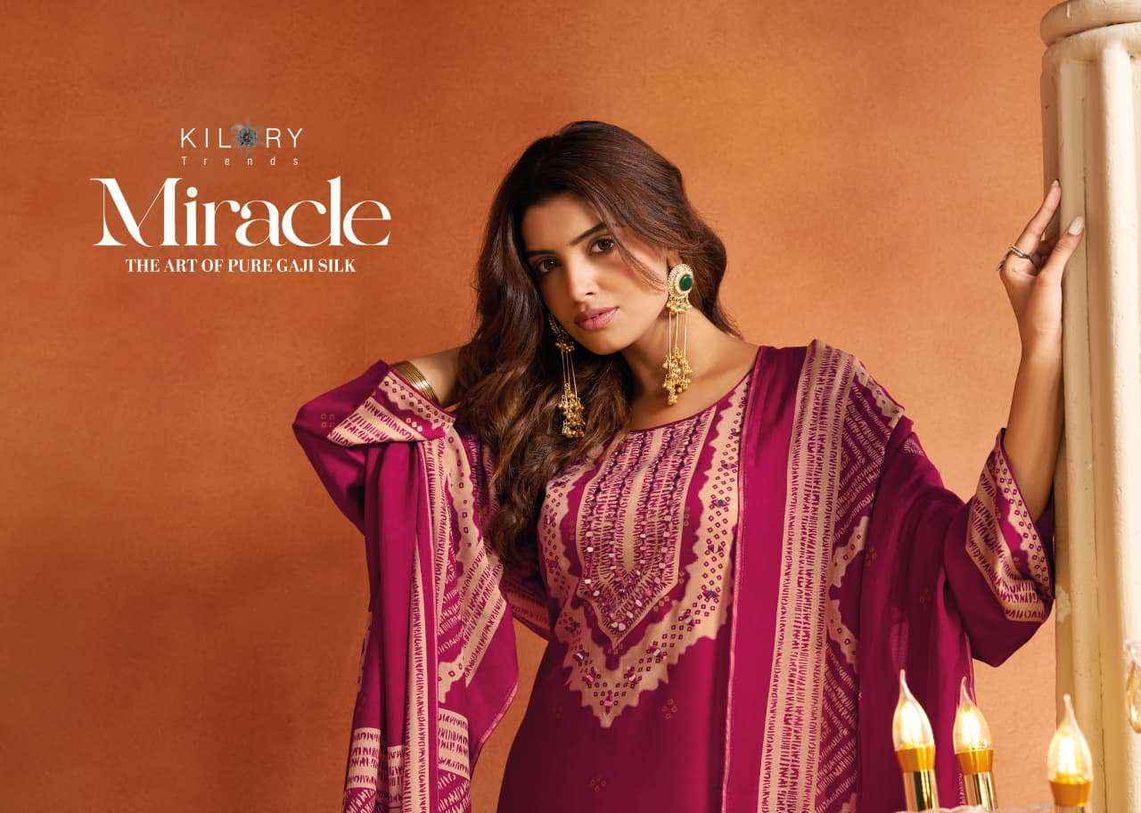 Kilory Miracle Pure Gajji Silk Designer Dress Material _ Wholesale Factory Rate ( 4 Pcs Catalog )