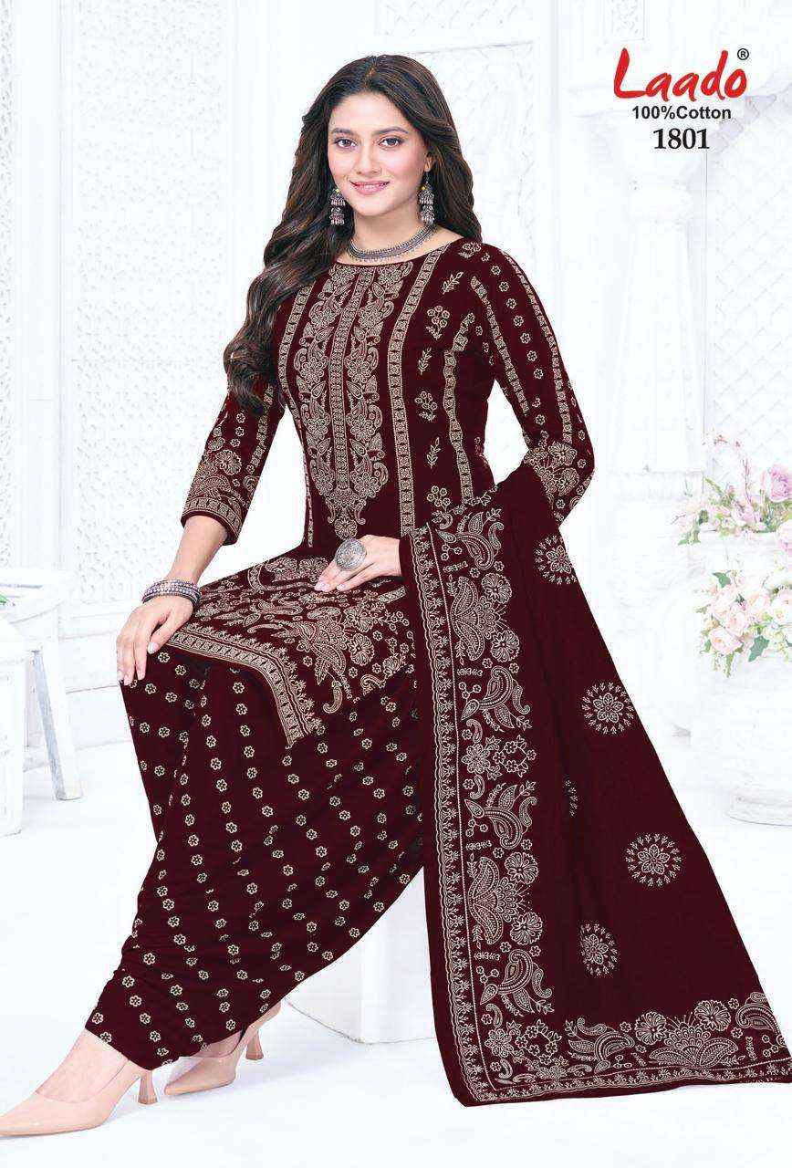 Laado Nadiya Patiyala Vol 18 Printed Cotton Dress Material _ Wholesale Factory Rate ( 12 Pcs Catalog )