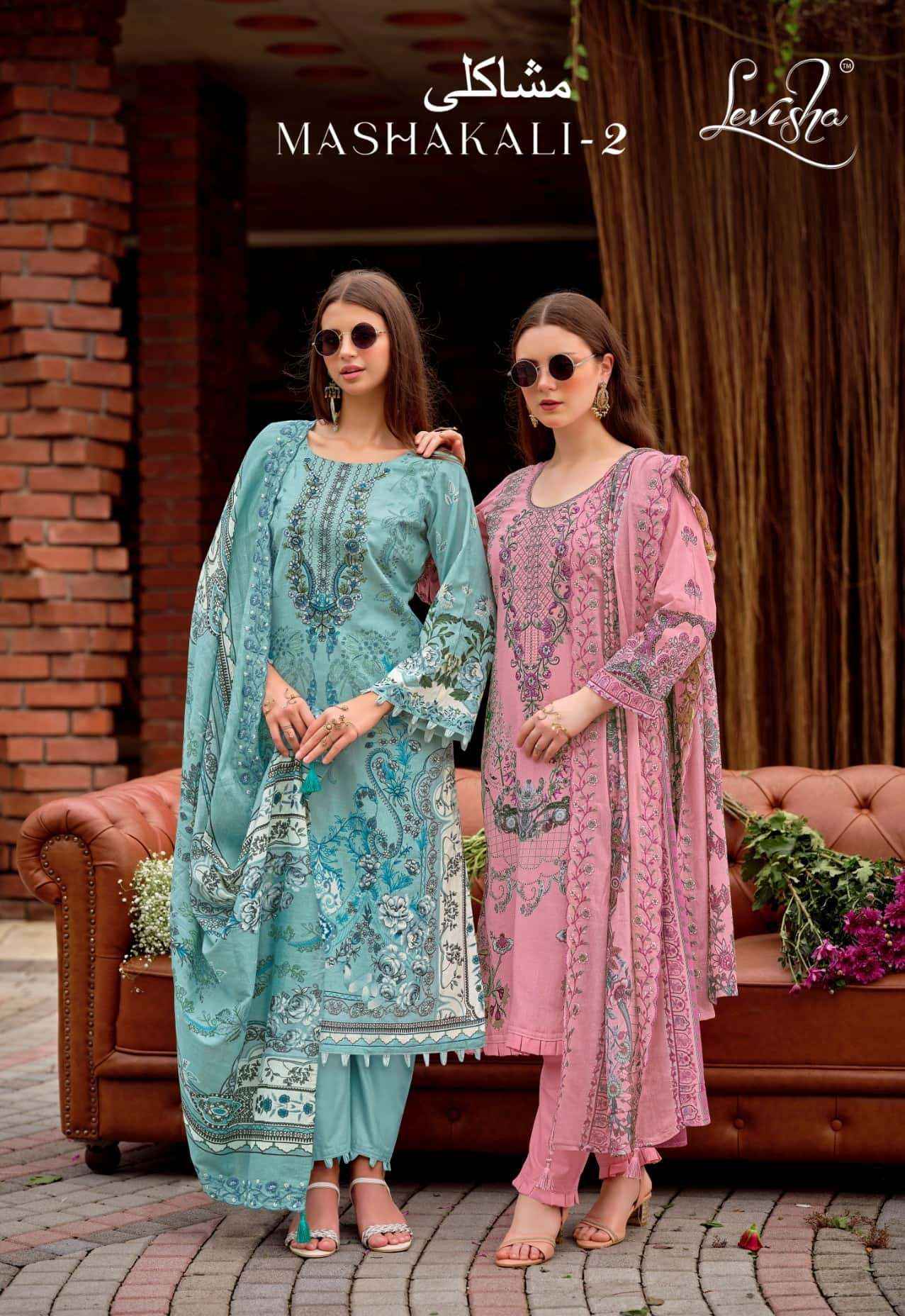 Levisha Mashakali Vol 2 Pakistani Style Cotton Dress Material _ Wholesale Factory Rate ( 8 Pcs catalog )