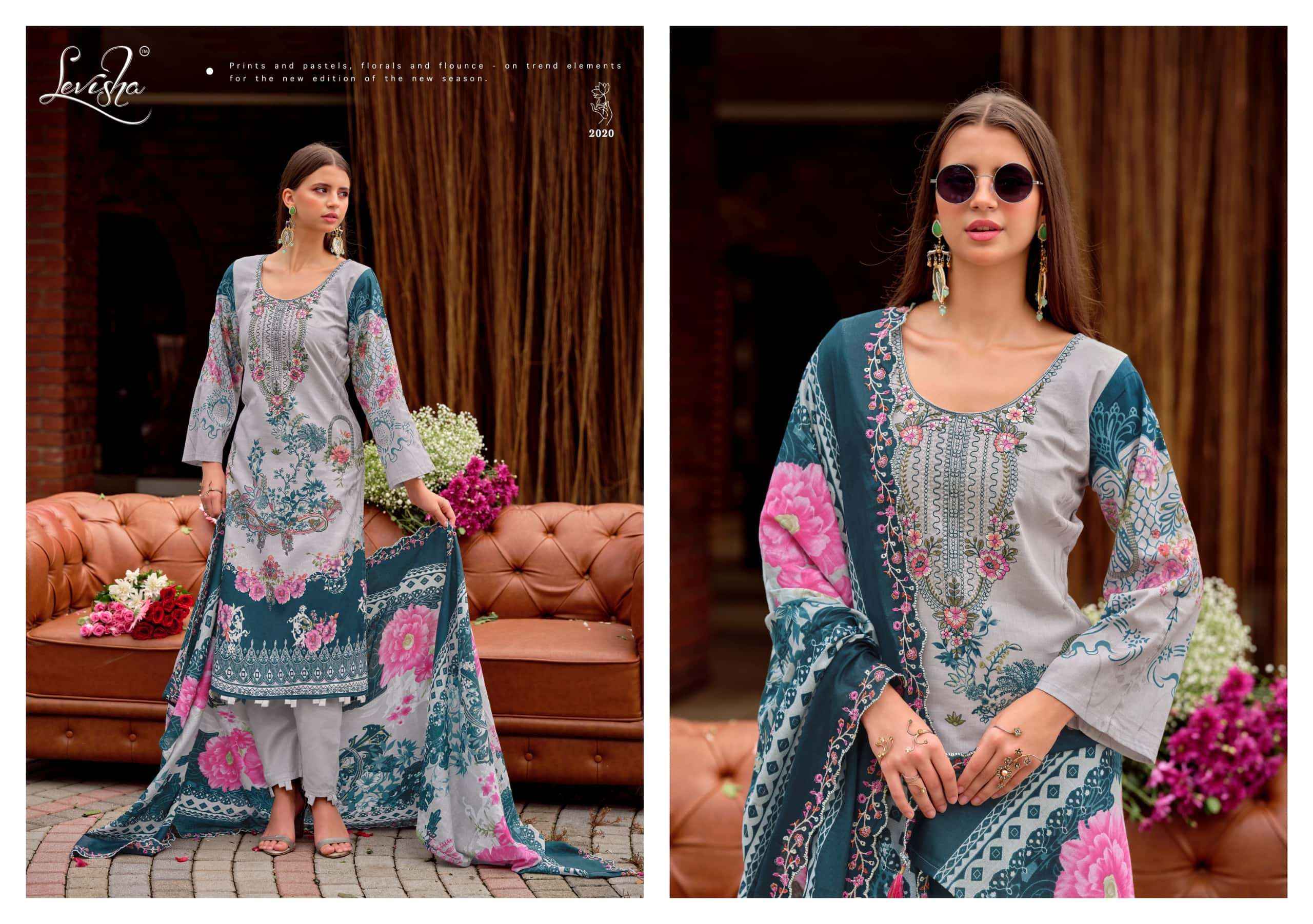 Levisha Mashakali Vol 2 Pakistani Style Cotton Dress Material _ Wholesale Factory Rate ( 8 Pcs catalog )