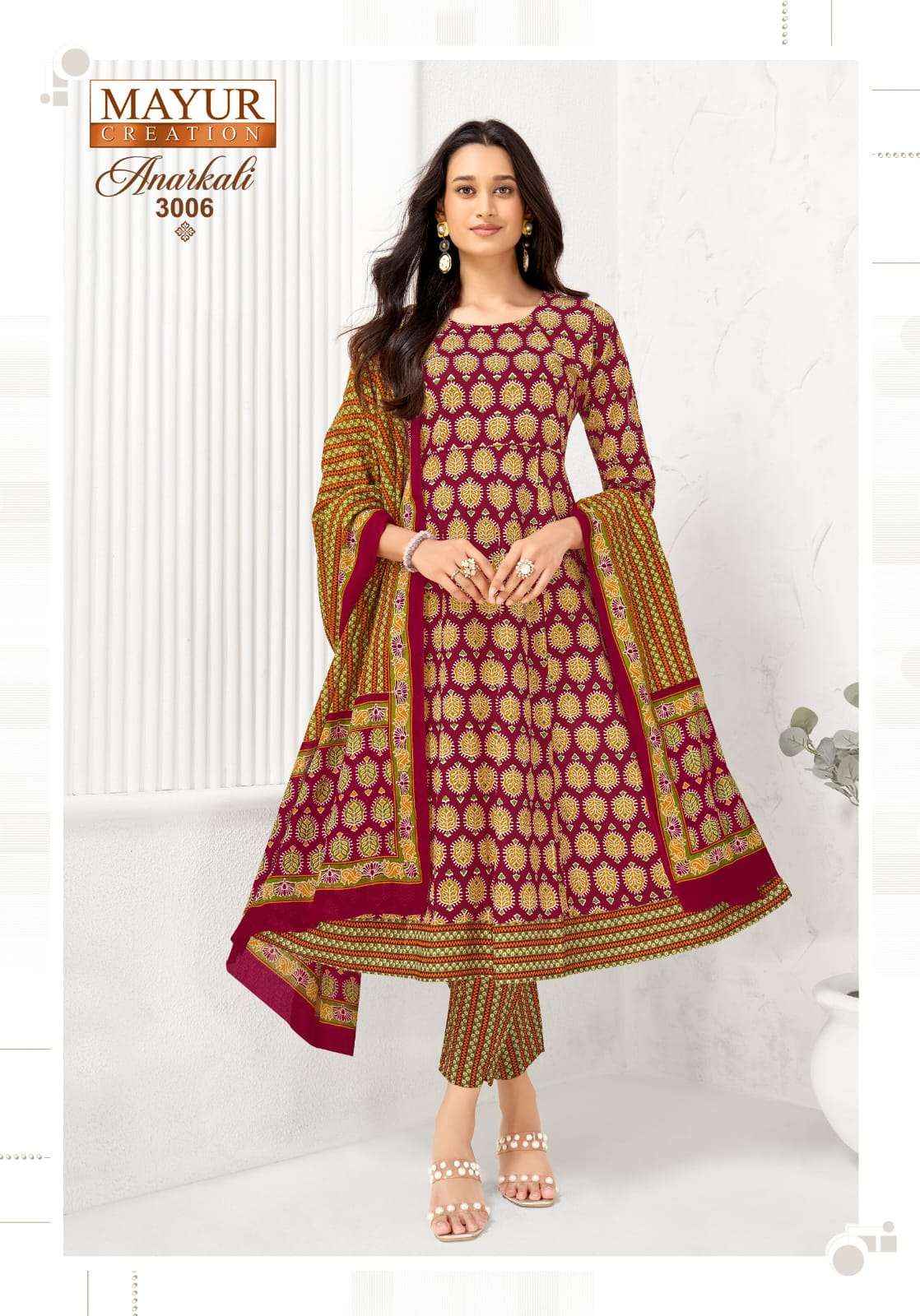 Mayur Anarkali Vol 3 Readymade Cotton Anarkali Top Bottom Dupatta Set _ Wholesale Factory Rate ( 8 Pcs Catalog )