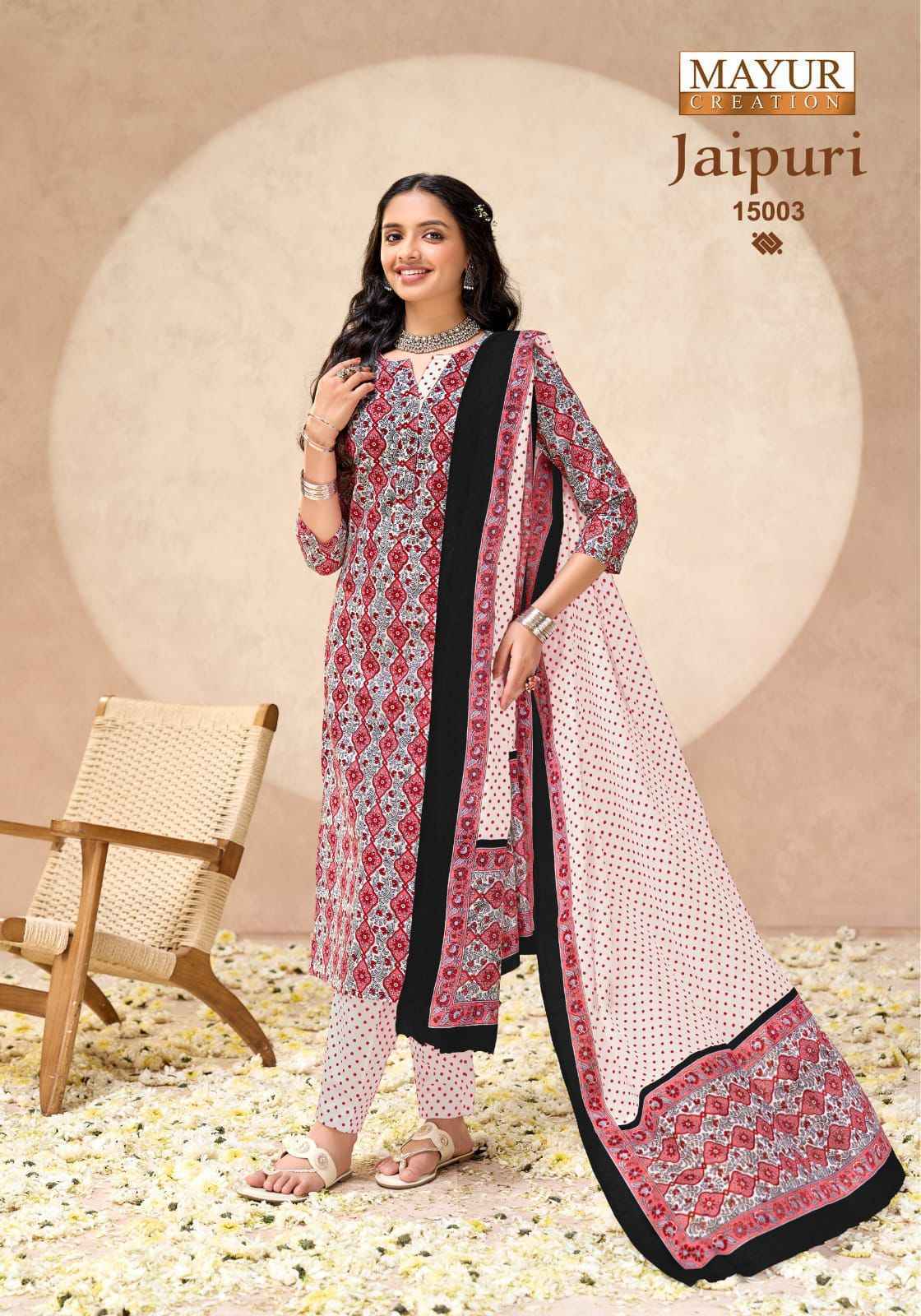 Mayur Creation Jaipuri Vol 15 Readymade Cotton Dress _ Wholesale Factory Rate ( 10 Pcs catalog )