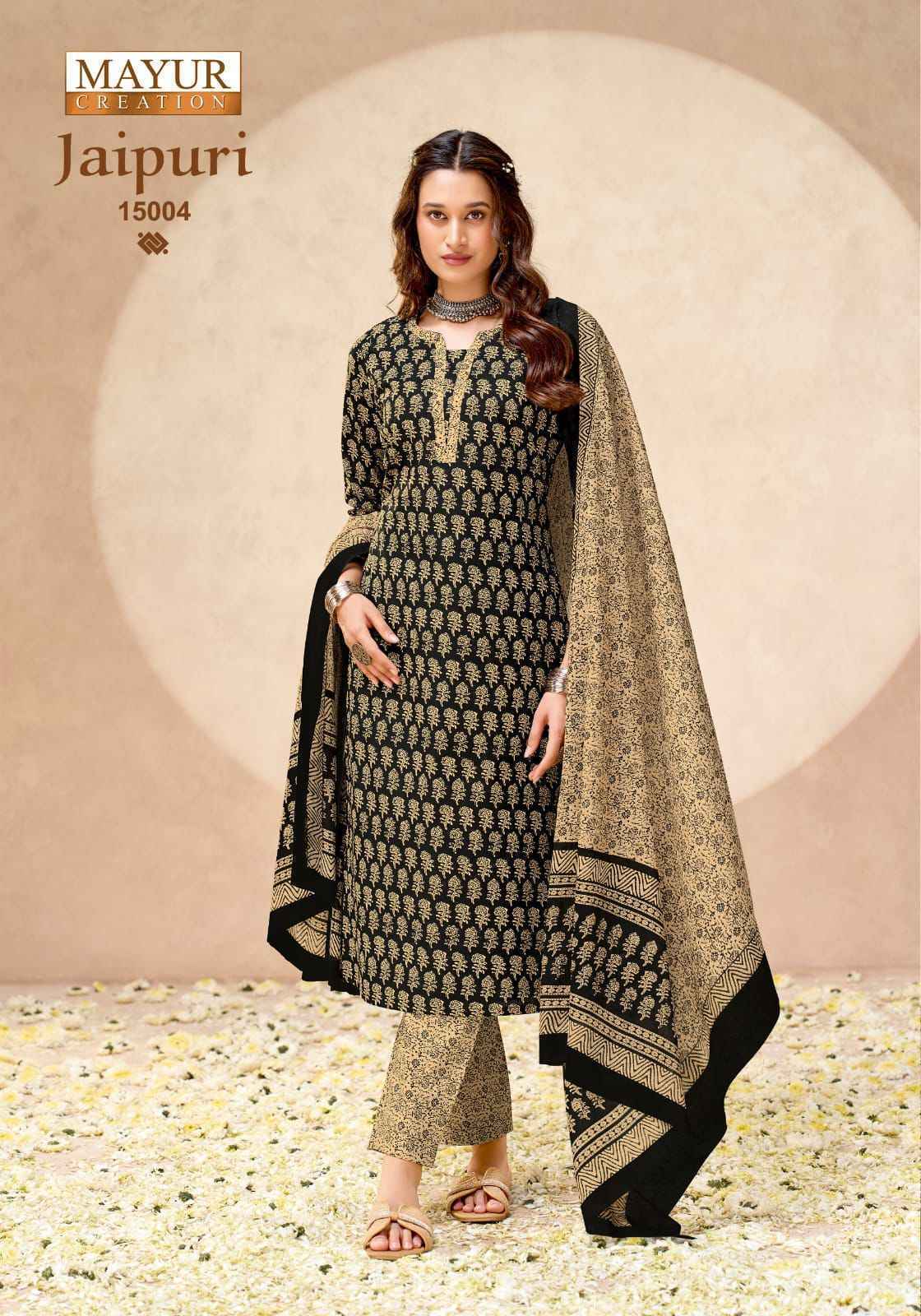 Mayur Creation Jaipuri Vol 15 Readymade Cotton Dress _ Wholesale Factory Rate ( 10 Pcs catalog )