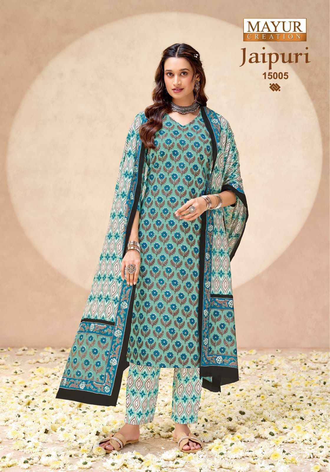 Mayur Creation Jaipuri Vol 15 Readymade Cotton Dress _ Wholesale Factory Rate ( 10 Pcs catalog )