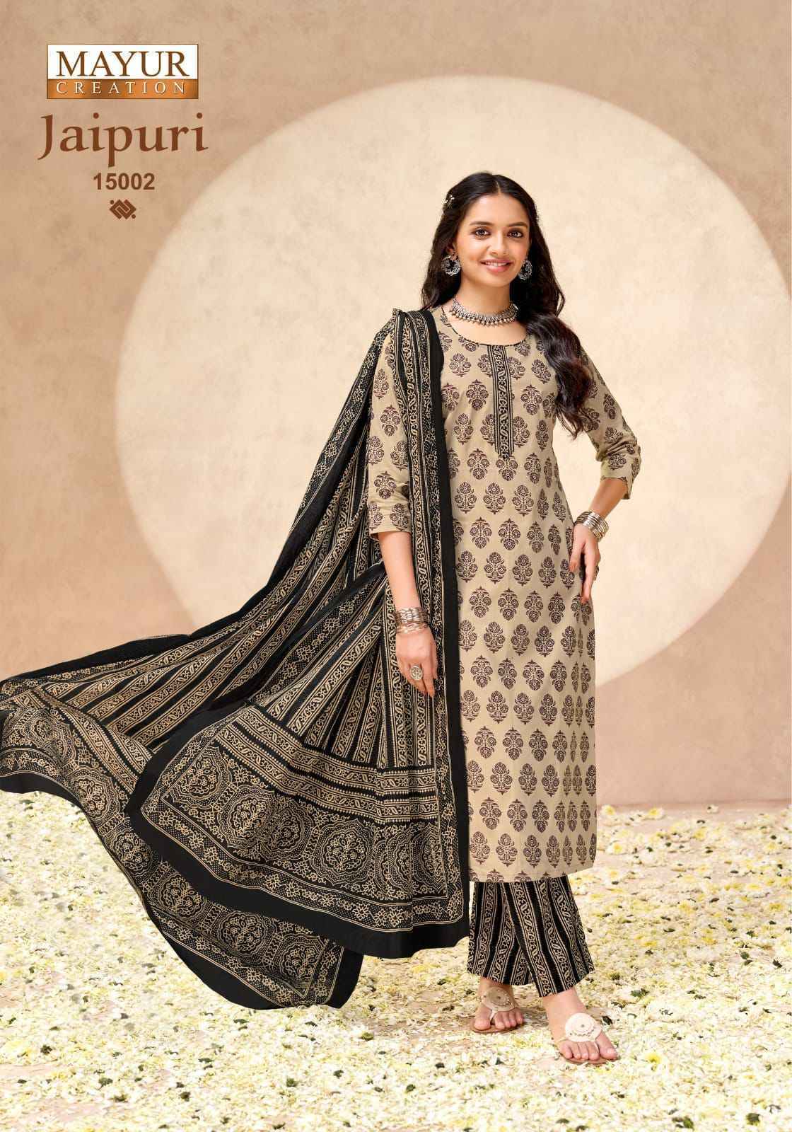Mayur Creation Jaipuri Vol 15 Readymade Cotton Dress _ Wholesale Factory Rate ( 10 Pcs catalog )