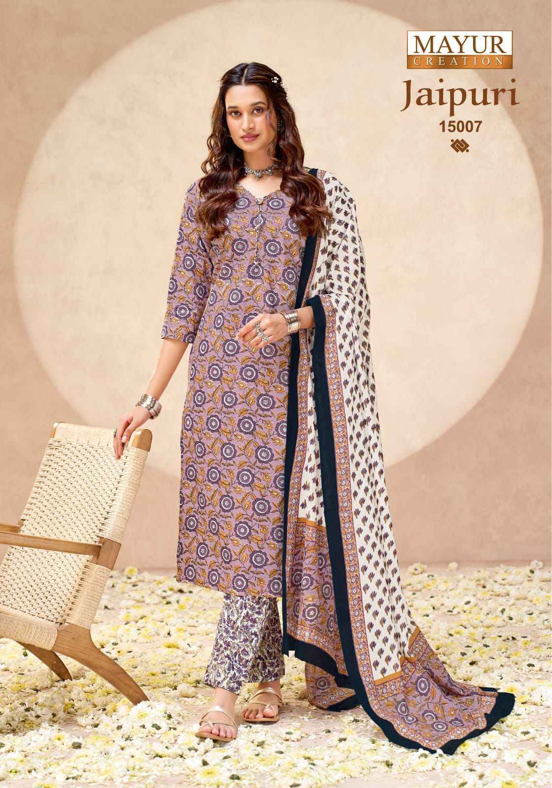 Mayur Creation Jaipuri Vol 15 Readymade Cotton Dress _ Wholesale Factory Rate ( 10 Pcs catalog )