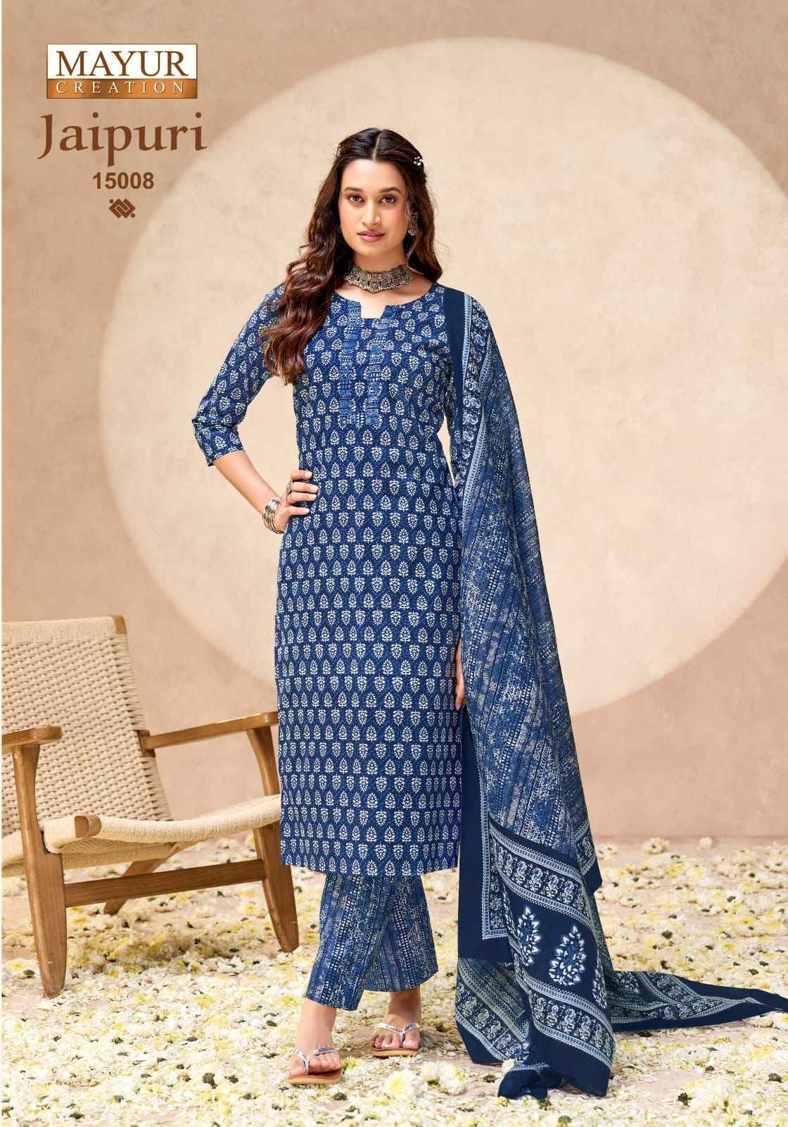 Mayur Creation Jaipuri Vol 15 Readymade Cotton Dress _ Wholesale Factory Rate ( 10 Pcs catalog )