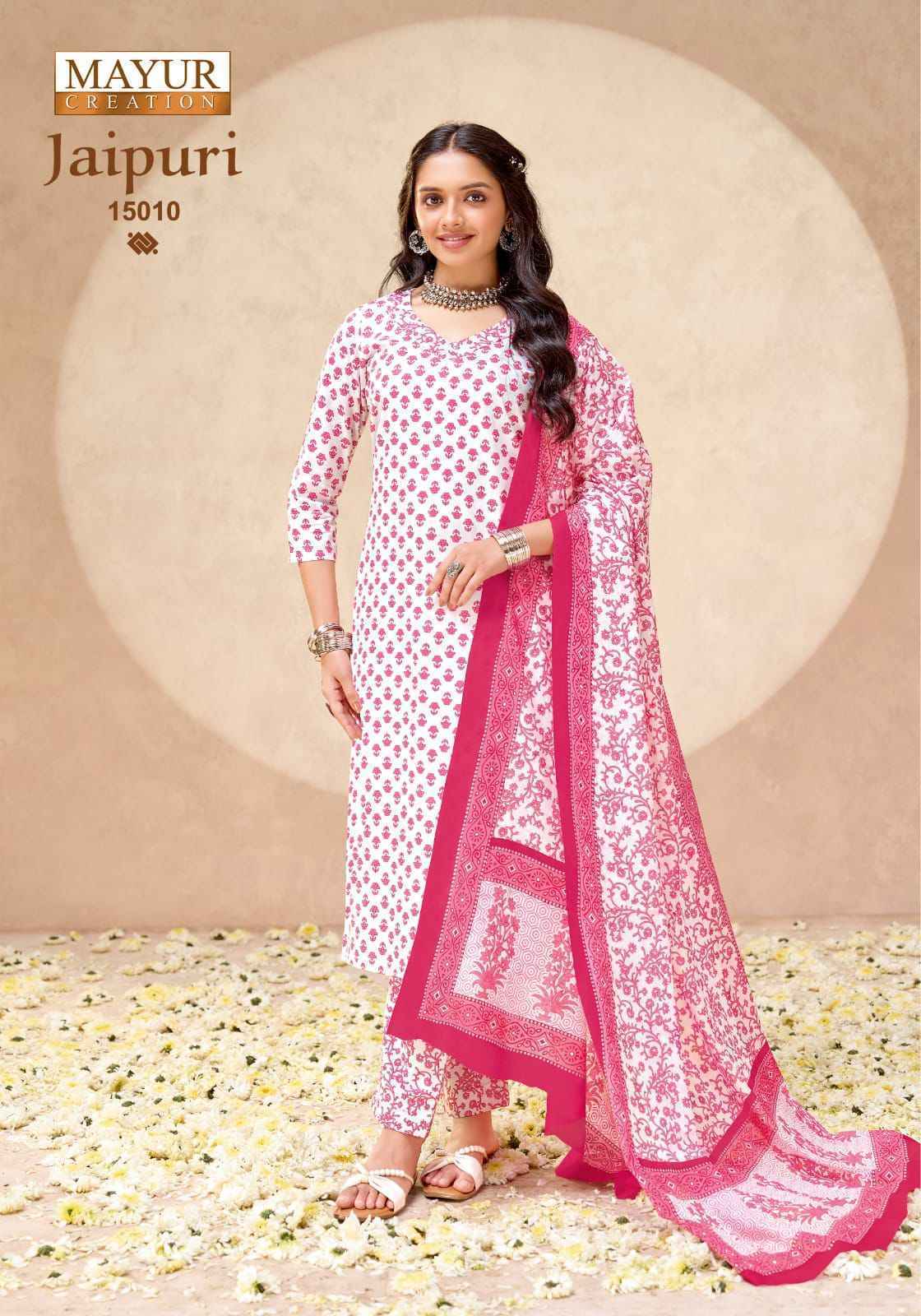 Mayur Creation Jaipuri Vol 15 Readymade Cotton Dress _ Wholesale Factory Rate ( 10 Pcs catalog )