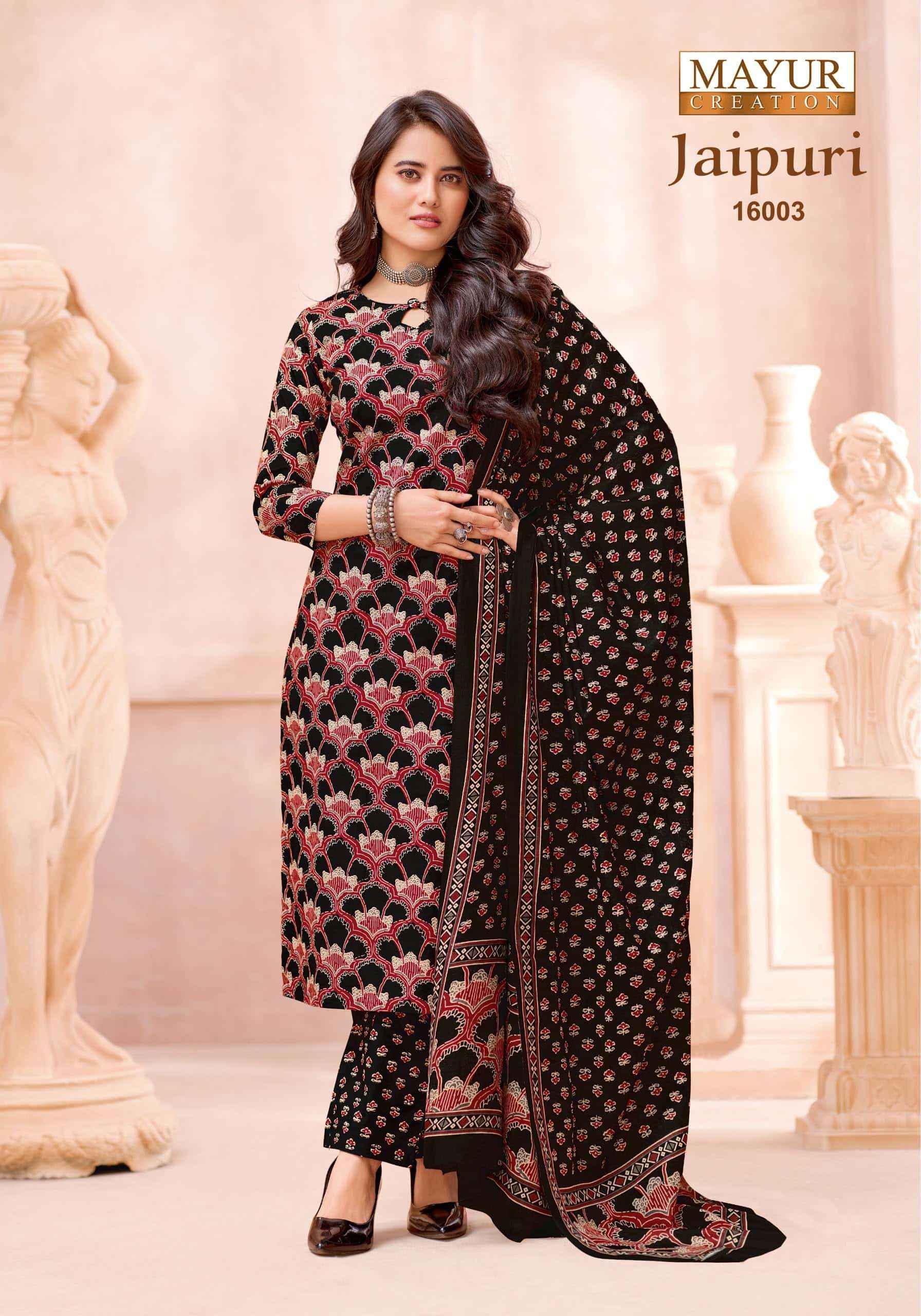 Mayur Jaipuri Vol 16 Unstitch Cotton Ladies Dress Catalog Exporters
