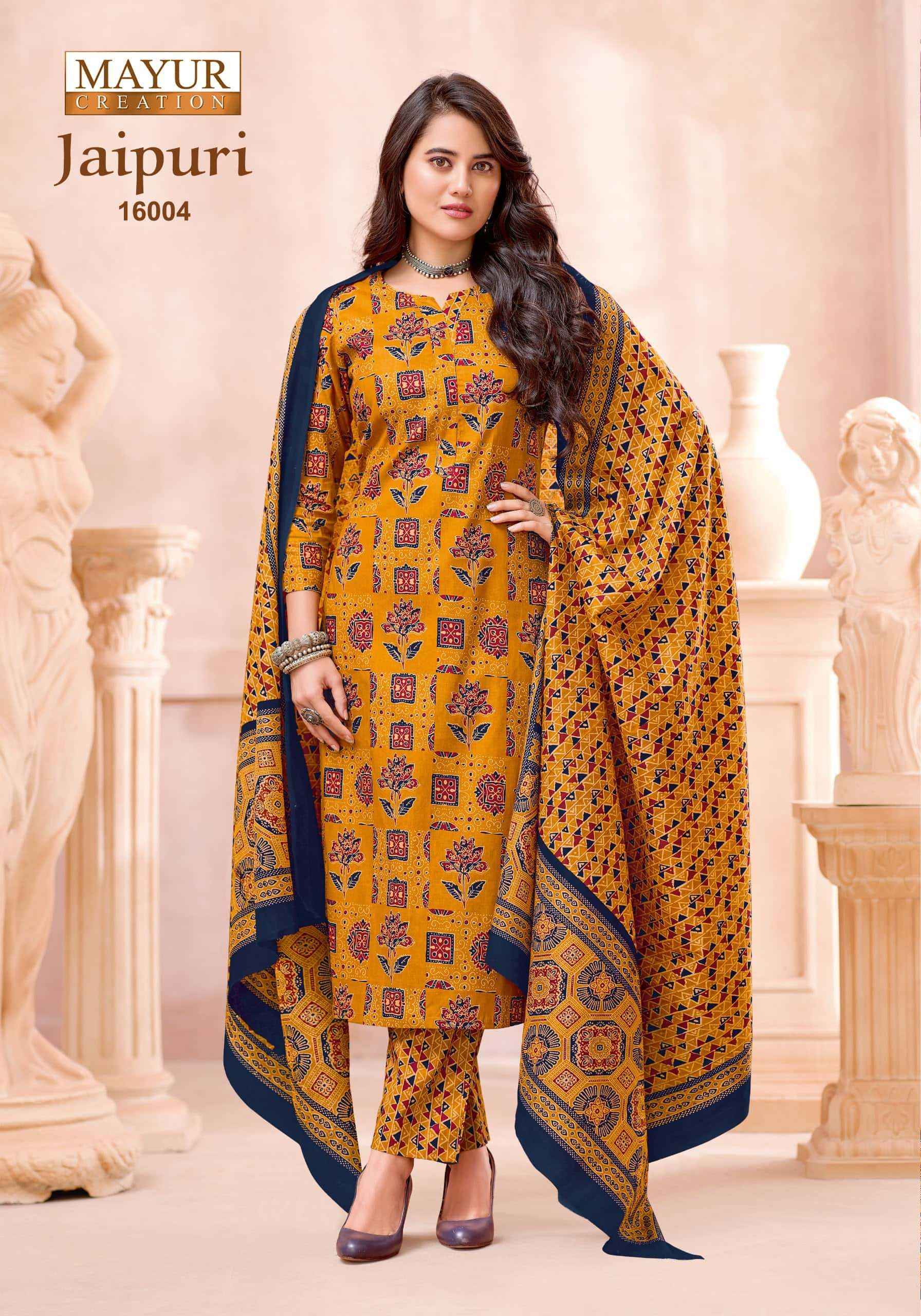Mayur Jaipuri Vol 16 Unstitch Cotton Ladies Dress Catalog Exporters