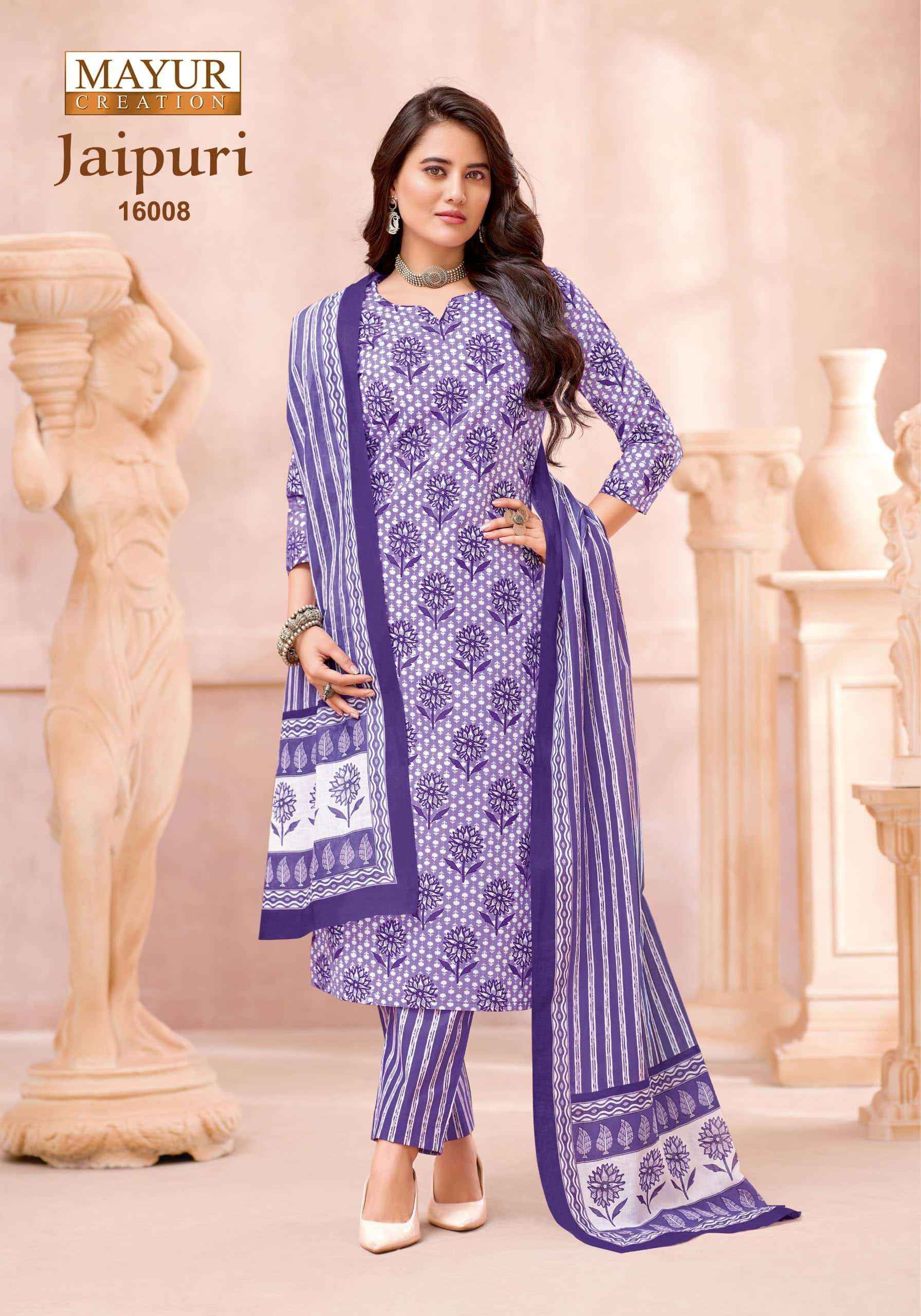 Mayur Jaipuri Vol 16 Unstitch Cotton Ladies Dress Catalog Exporters