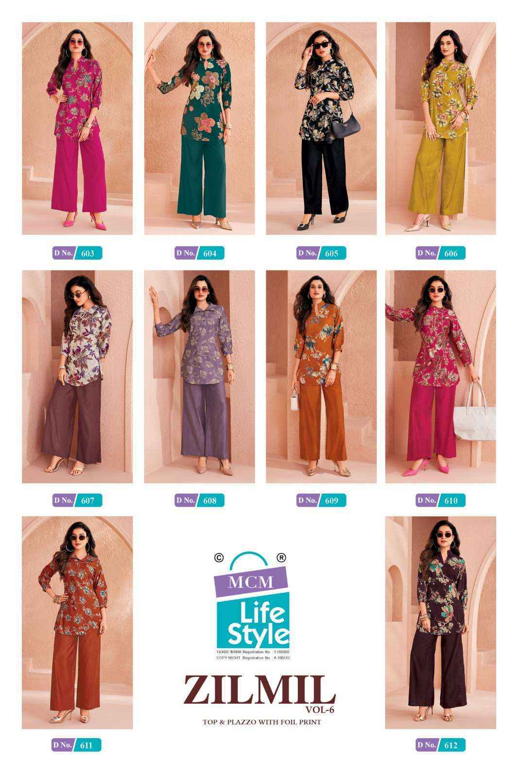 MCM Lifestyle Zilmil Vol 6 Co Ord Set | Wholesale Market Surat ( 10 Pcs Catalogue )