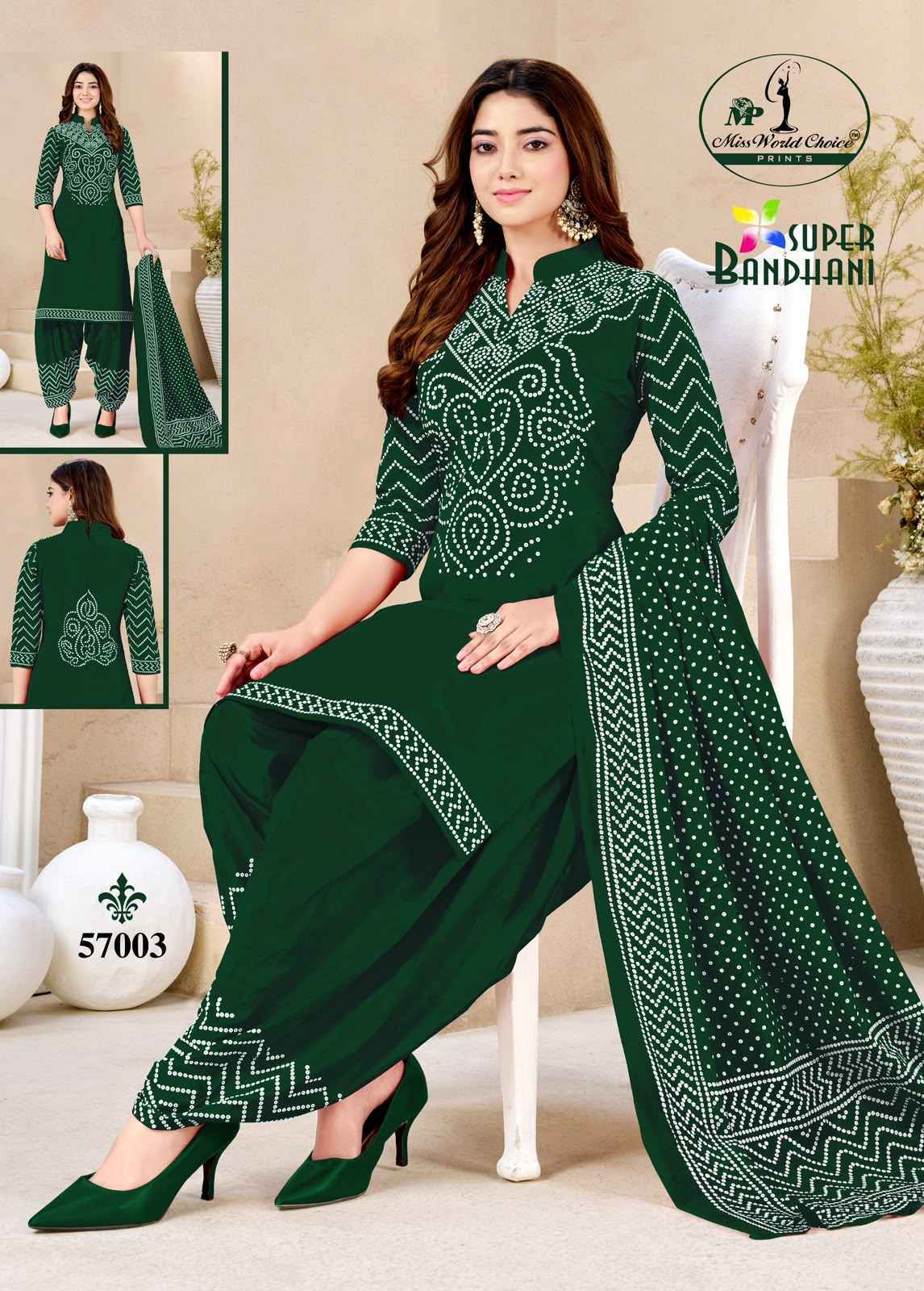 Miss World Choice Super Bandhani Vol 57 Wholesale Dress Material (10 Pcs)