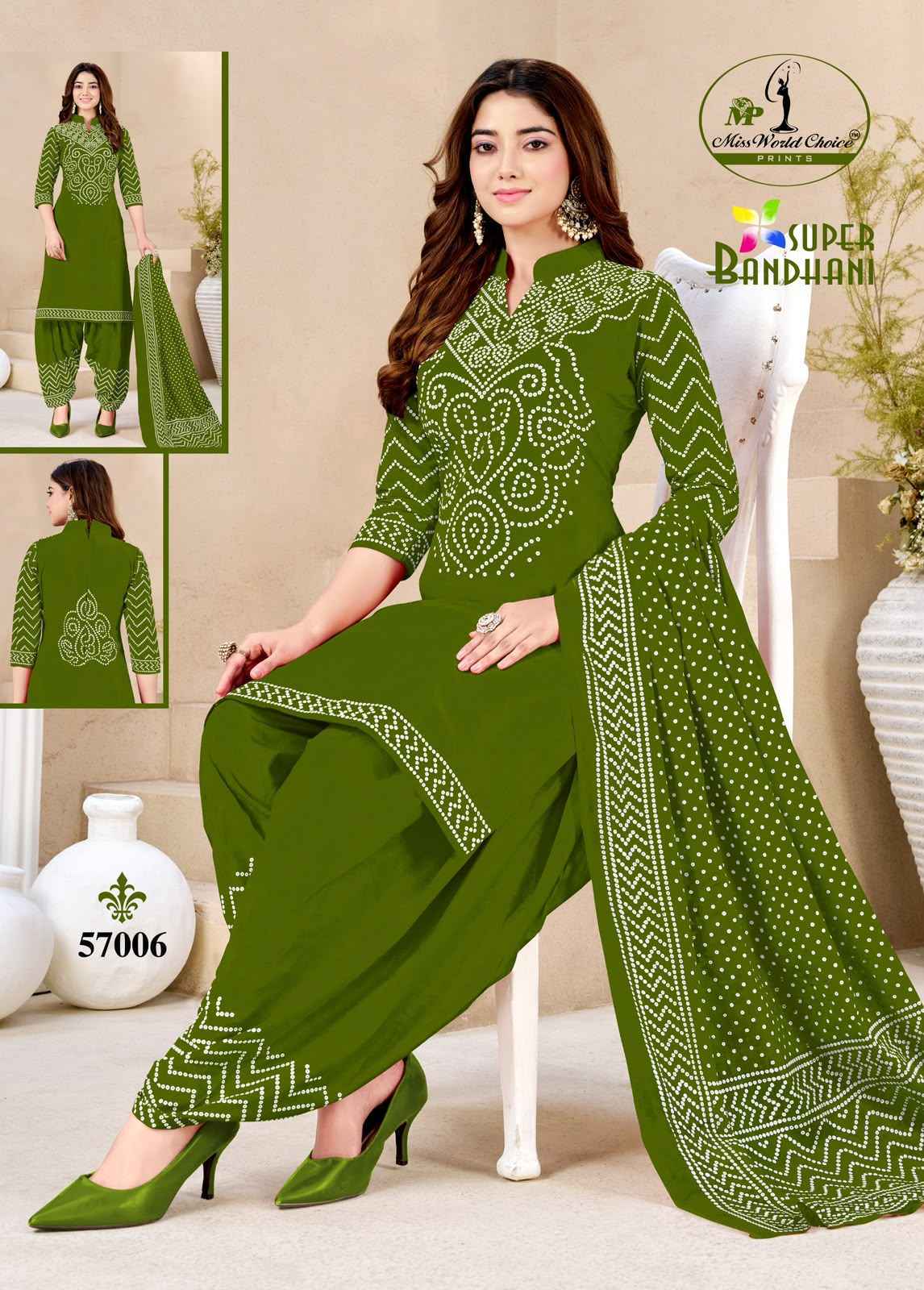 Miss World Choice Super Bandhani Vol 57 Wholesale Dress Material (10 Pcs)