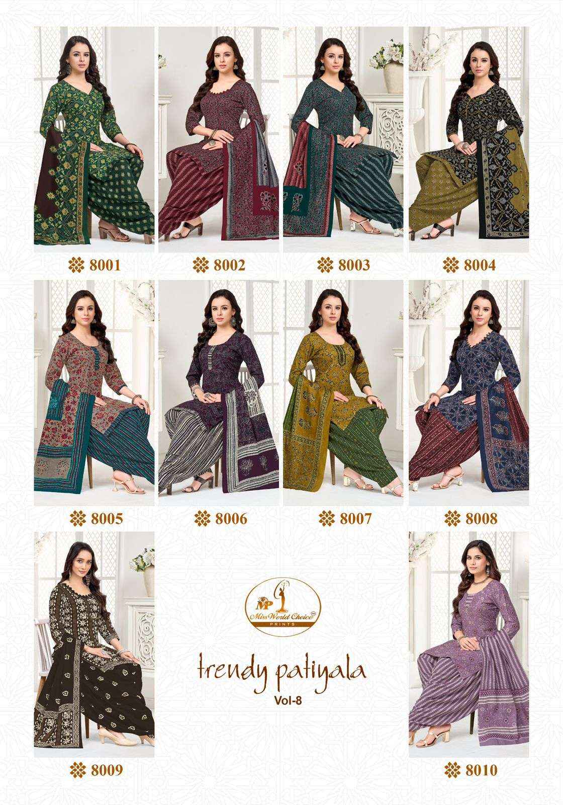 Miss World Choice Trendy Patiyala Vol 8 Readymade Patiyala Suits ( 10 Pcs Catalog )