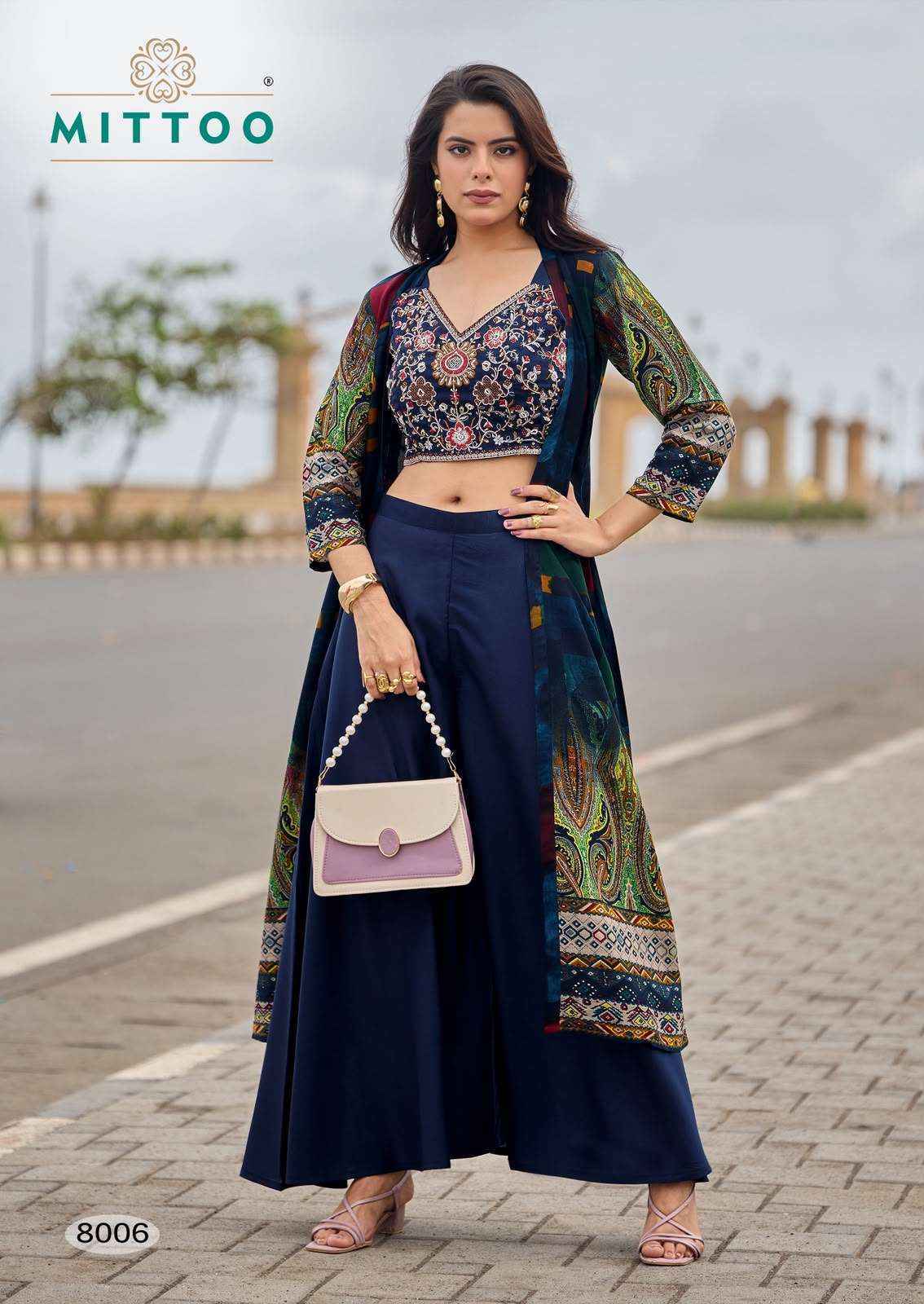 Mittoo Zubeda Vol 2 Roman Silk Weastern Top & Bottom With Shrug Dress Wholesale Rate ( 4 Pcs Catalog )