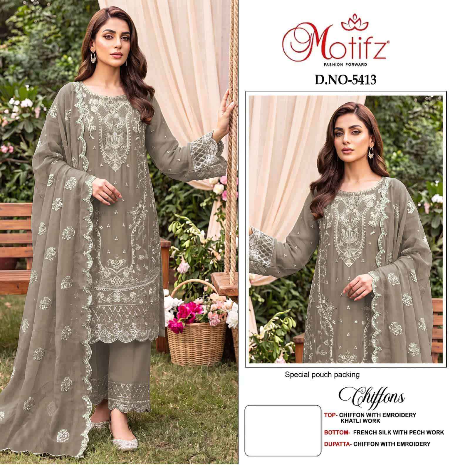 Motifz D 5413 Abcd Pakistani Designer Dress Material _ Wholesale Factory Rate ( 4 Pcs Catalog )