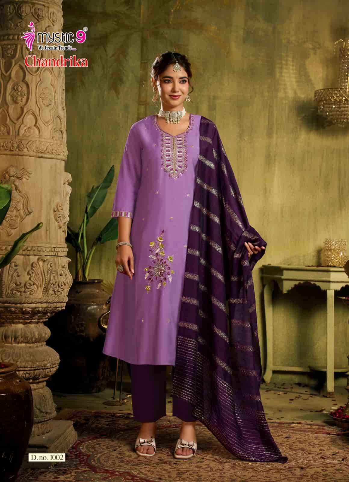 Mystic 9 Chandrika Vol 1 Premium Design Kurti Pant Dupatta Set Collection _ Wholesale Factory Rate ( 8 Pcs catalog )