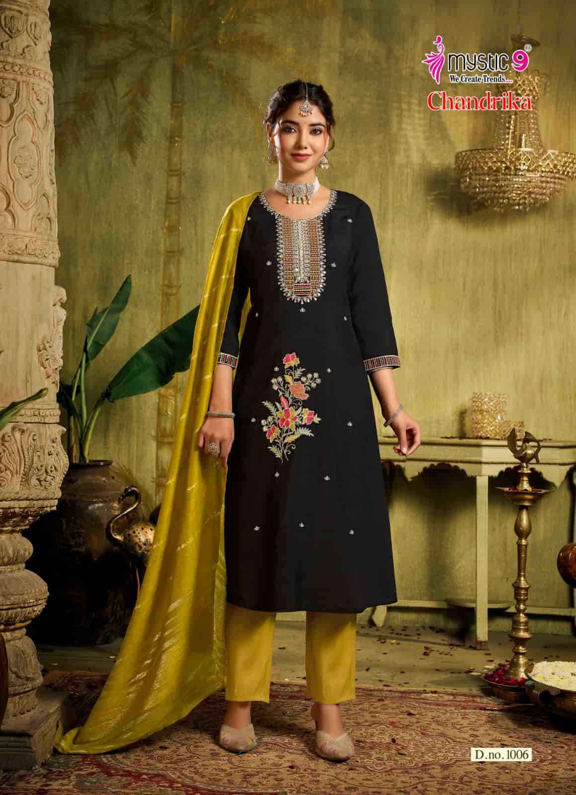 Mystic 9 Chandrika Vol 1 Premium Design Kurti Pant Dupatta Set Collection _ Wholesale Factory Rate ( 8 Pcs catalog )