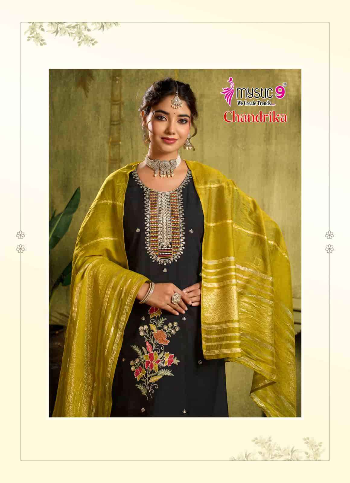 Mystic 9 Chandrika Vol 1 Premium Design Kurti Pant Dupatta Set Collection _ Wholesale Factory Rate ( 8 Pcs catalog )