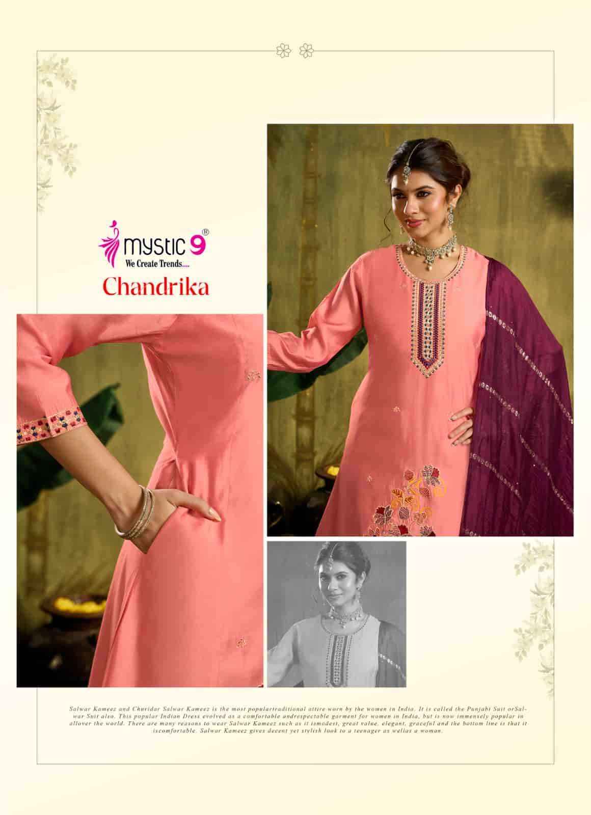 Mystic 9 Chandrika Vol 1 Premium Design Kurti Pant Dupatta Set Collection _ Wholesale Factory Rate ( 8 Pcs catalog )