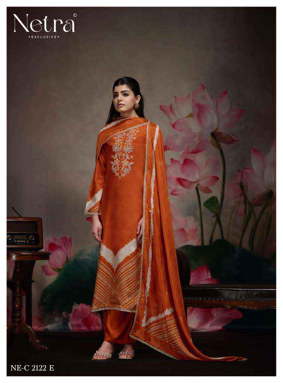 Netra Mahek Premium Designs Muslin Dress Material _ Wholesale Factory Rate ( 6 Pcs Catalog )