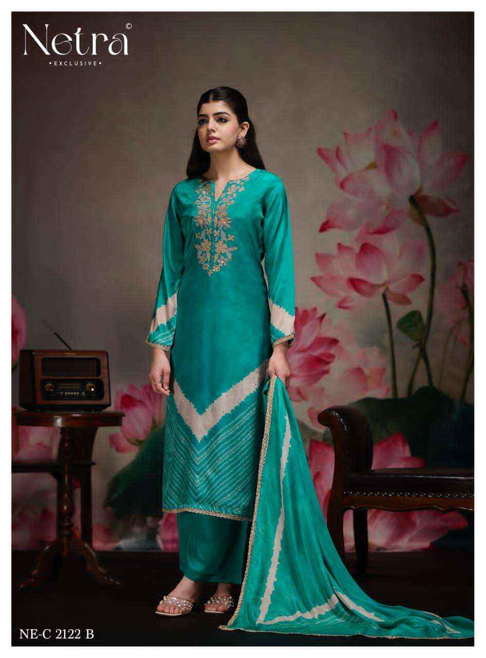 Netra Mahek Premium Designs Muslin Dress Material _ Wholesale Factory Rate ( 6 Pcs Catalog )