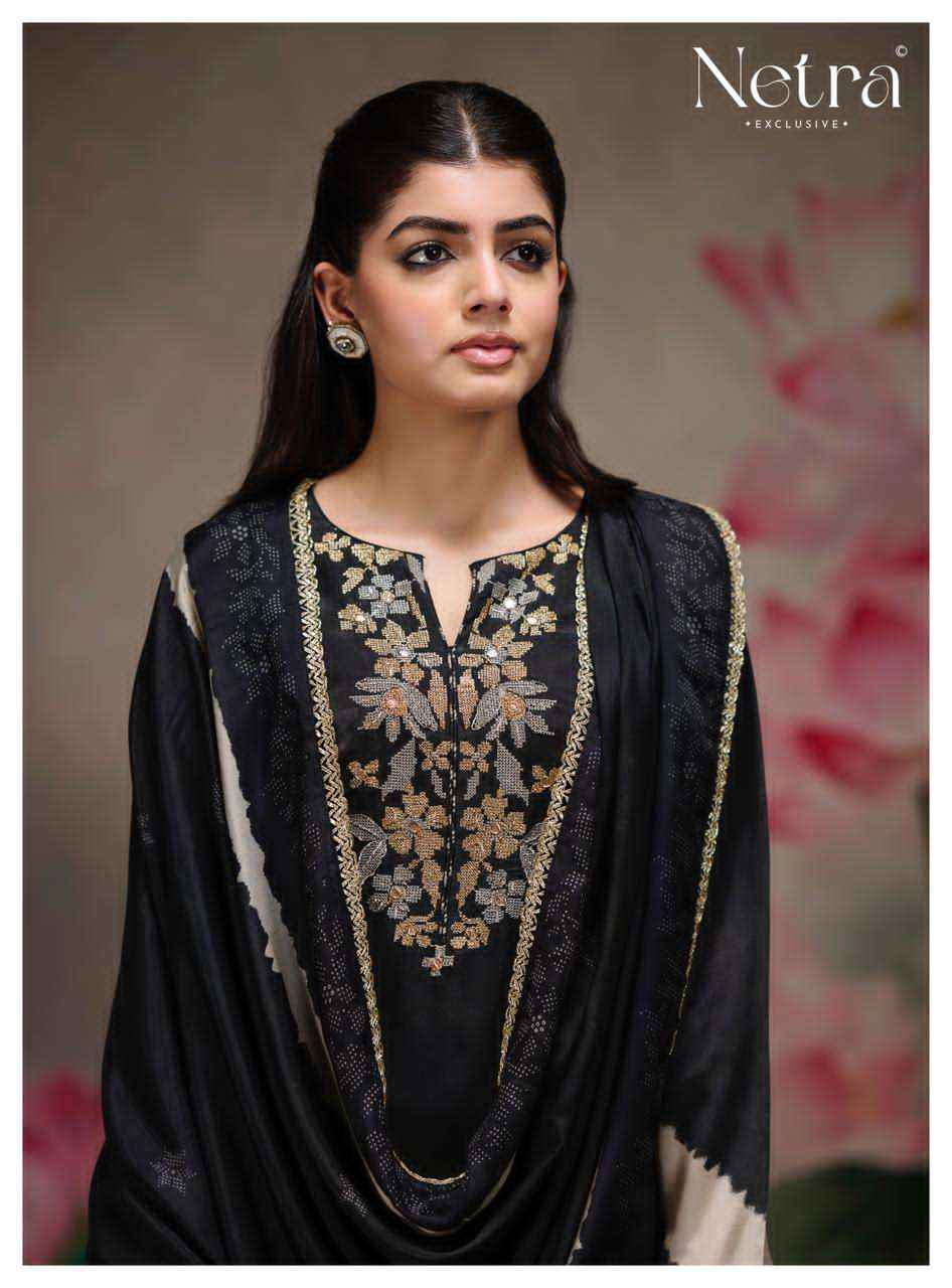 Netra Mahek Premium Designs Muslin Dress Material _ Wholesale Factory Rate ( 6 Pcs Catalog )