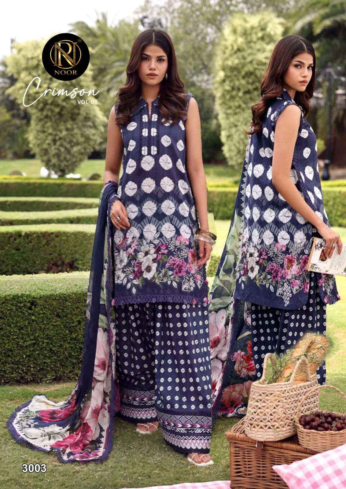 Noor Crimson Vol 3 Pure Heavy Lawn Cotton Dress Material _ Wholesale Factory Rate ( 6 Pcs Catalog )