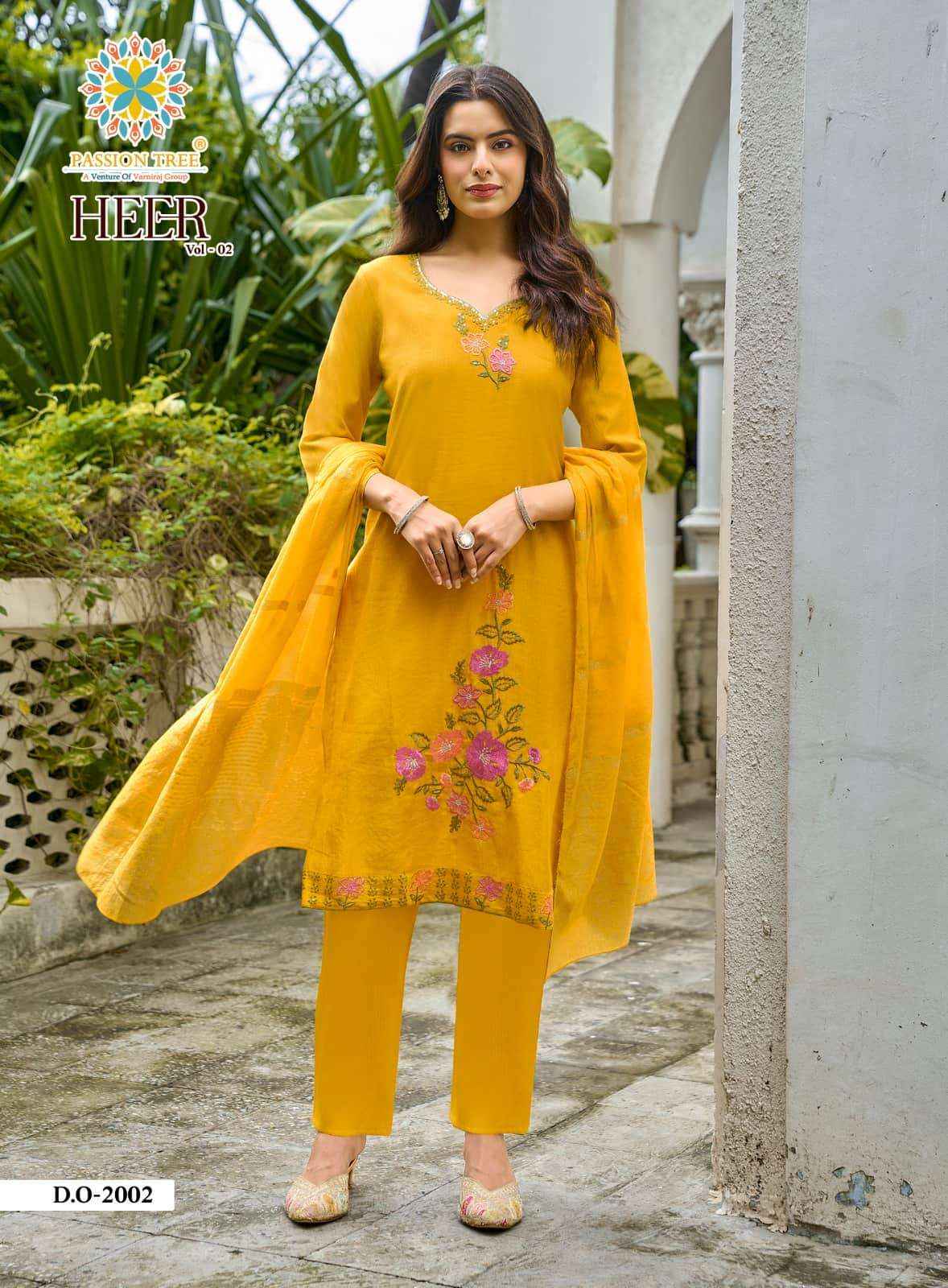 Passion Tree Heer Vol 2 Occasion Wear Kurti Pant Dupatta Set _ Wholesale Factory Rate ( 8 Pcs Catalog )