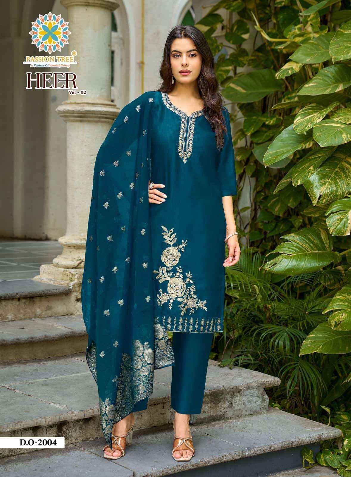 Passion Tree Heer Vol 2 Occasion Wear Kurti Pant Dupatta Set _ Wholesale Factory Rate ( 8 Pcs Catalog )